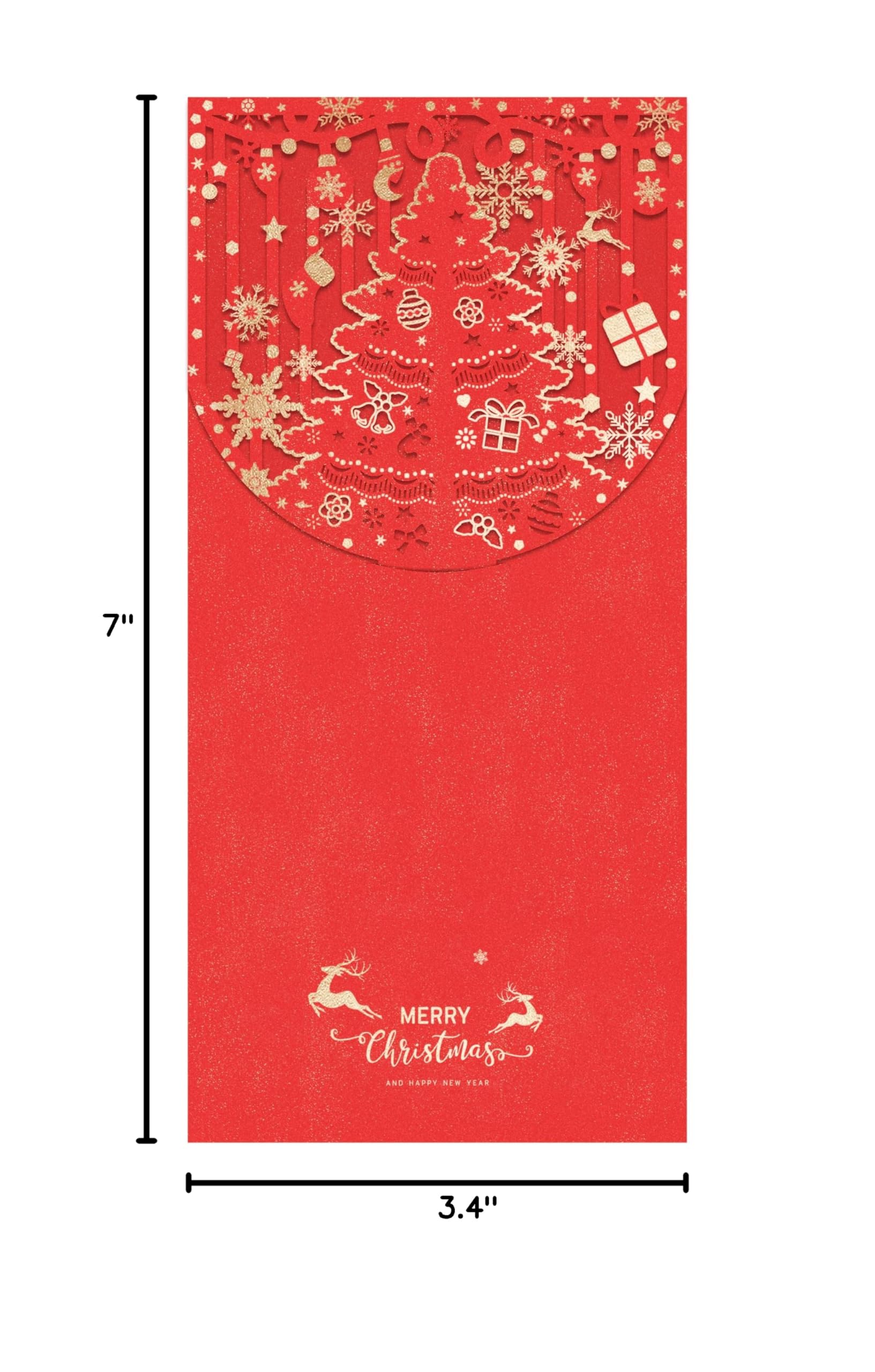 12 Pcs Christmas Money Holder Envelopes for Cash Gifts - Gold Foil & Laser Cut Holiday Currency Envelopes - Perfect for Christmas Cash Stuffing, Holiday Gifting & Party Favors (Red)