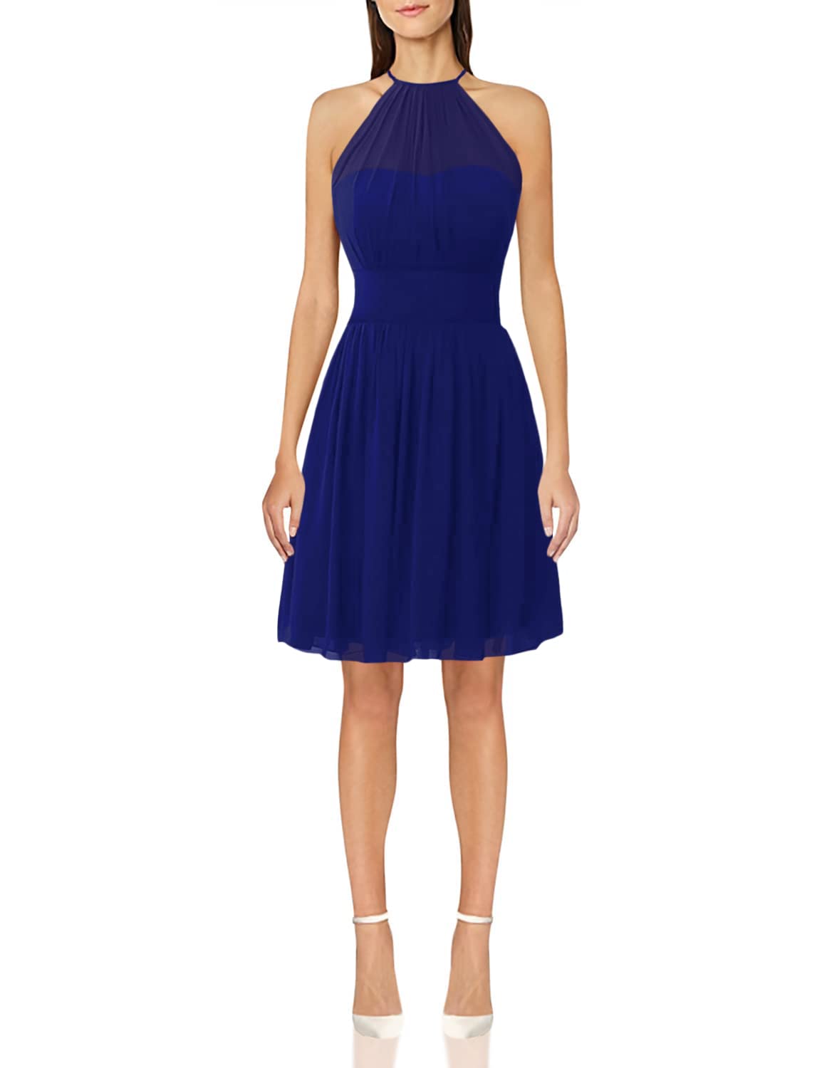 Elegant Short Chiffon Bridesmaid Dresses - Halter Neck Prom Gowns for Formal Evening Events | Perfect for Weddings, Parties & Special Occasions