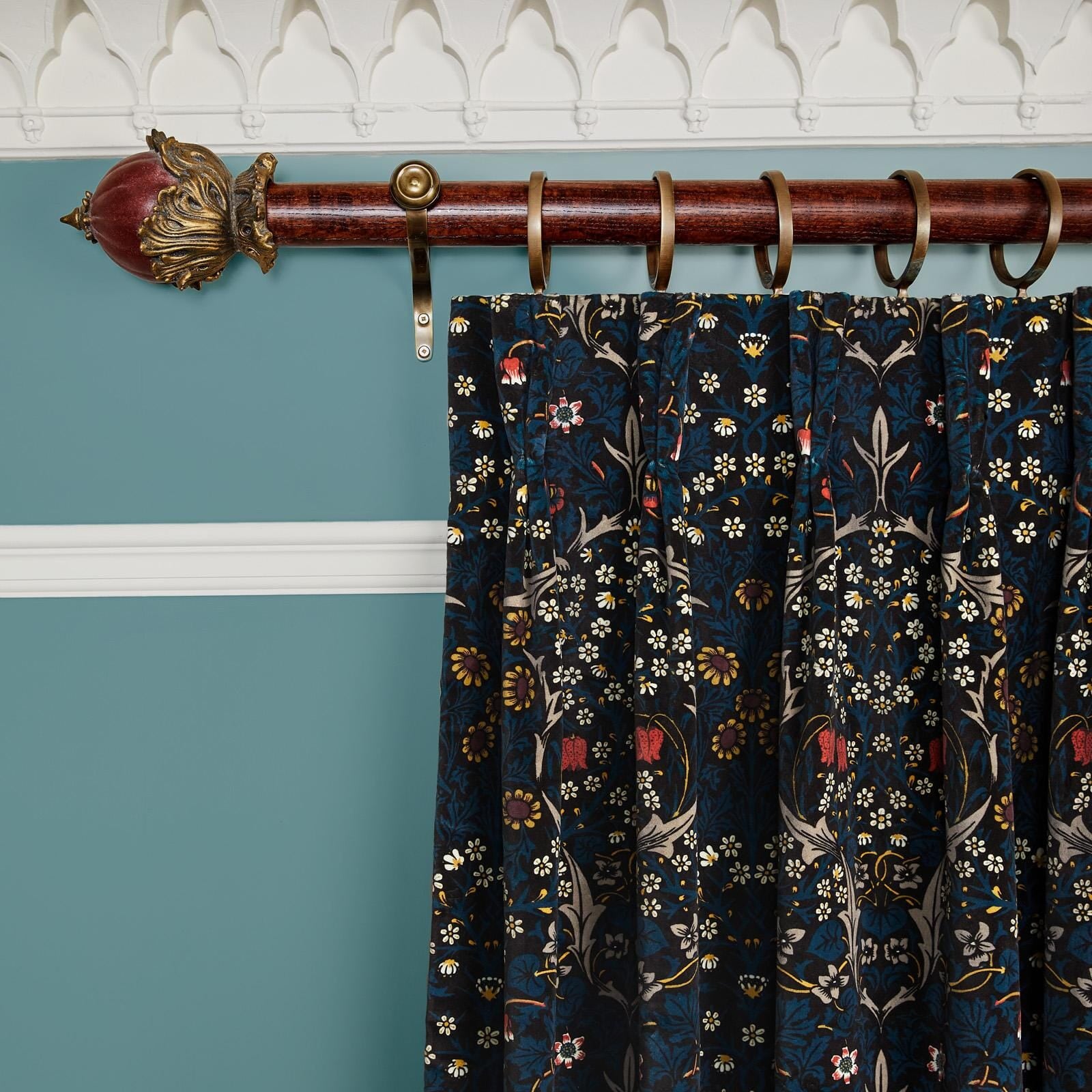 BLACKTHORN Velvet Curtains - Luxurious Teal Drapes for Living Room & Bedroom - Blackout Thermal Insulated Window Treatments for Home Decor