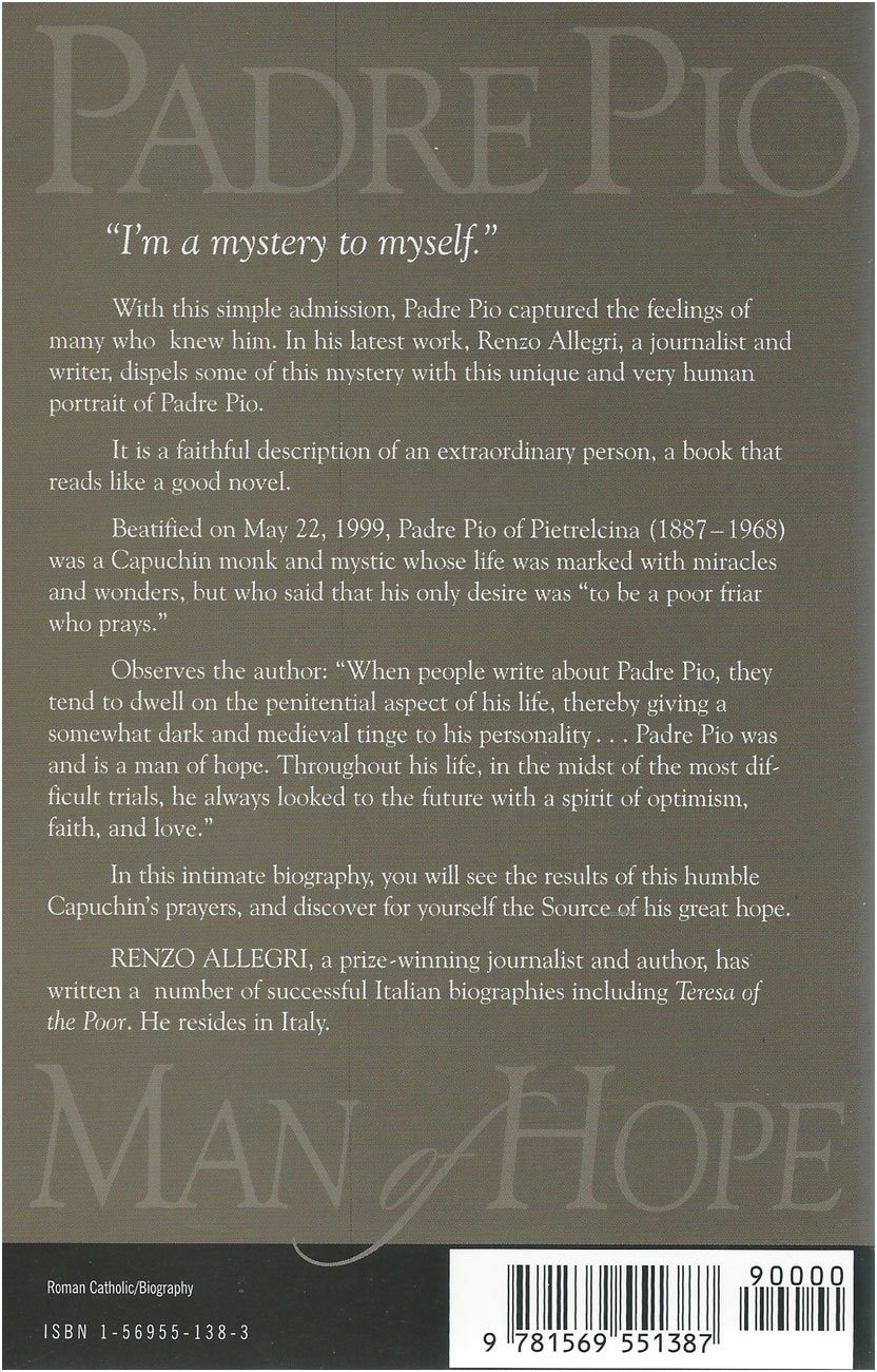 Padre Pio: Man of Hope - Inspirational Catholic Saint Biography Book for Spiritual Growth & Faith Healing | Perfect Gift for Religious Retreats & Prayer Groups
