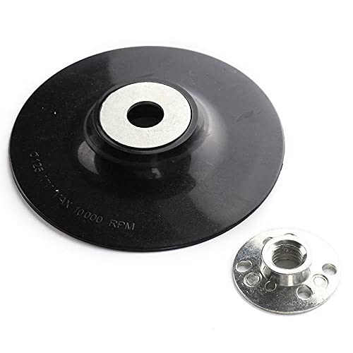 125mm Rubber Backing Disc M10 Thread - Angle Grinder & Sander Backing Pad for Woodworking, Metal Polishing & Surface Preparation (Color: Black)