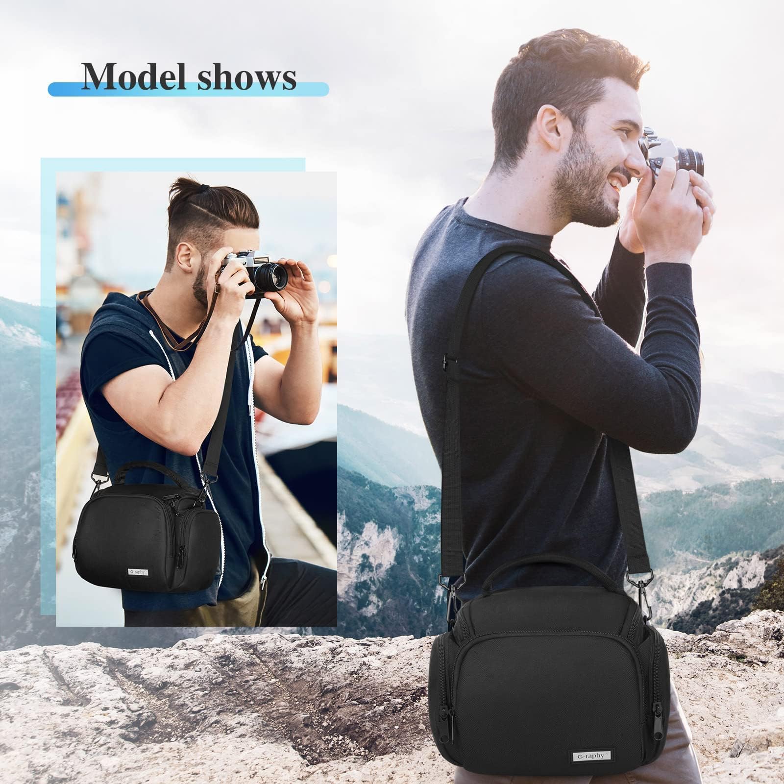 **Waterproof DSLR SLR Camera Bag Crossbody - Durable Photography Case for DSLR, SLR Cameras, Lenses & Flashes - Perfect for Travel, Hiking & Outdoor Photography (Men & Women)**