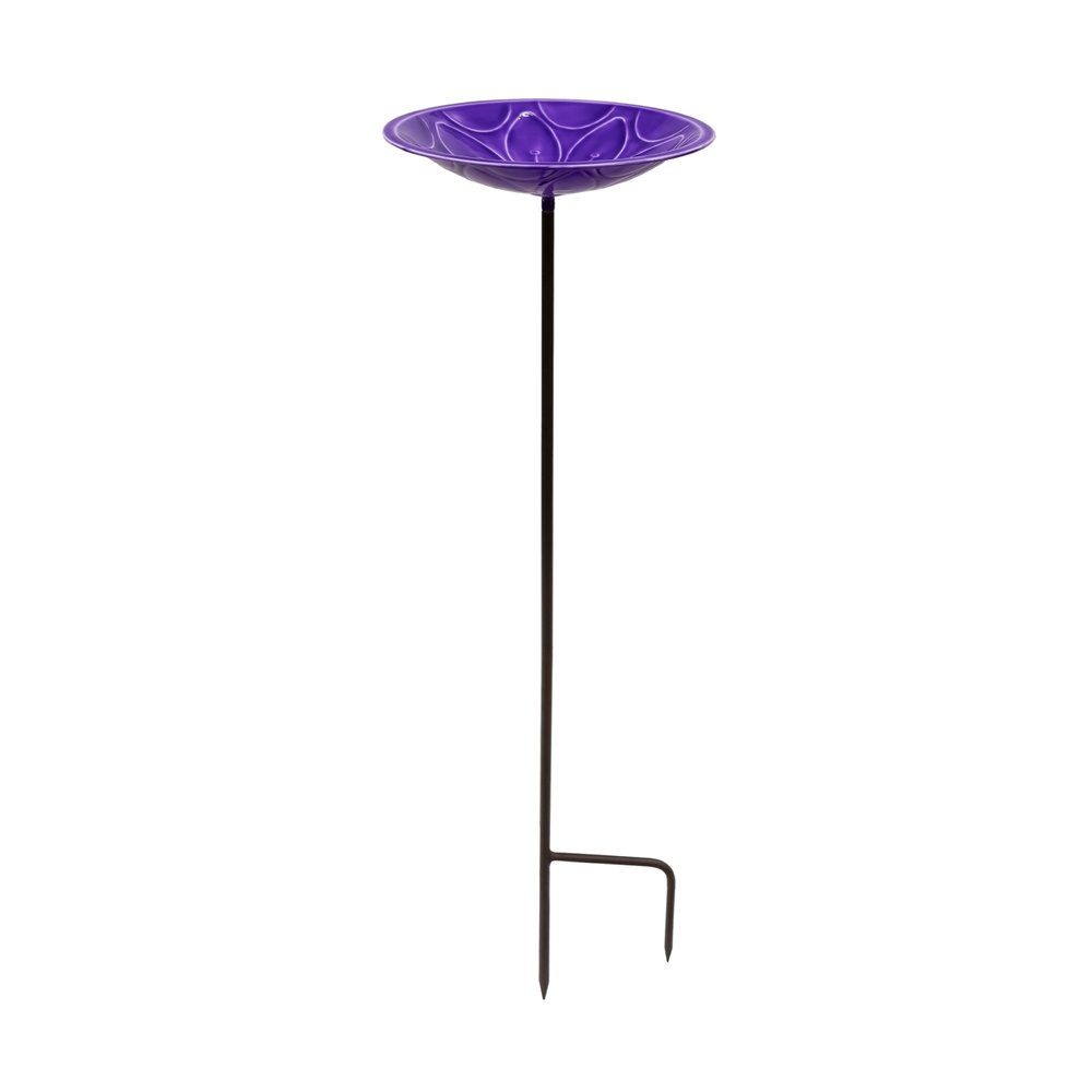 12 Pack Embossed Bird Baths with Garden Stakes - Decorative Outdoor Bird Feeder for Garden, Patio, and Yard Decor - Attracts Wild Birds for Bird Watching