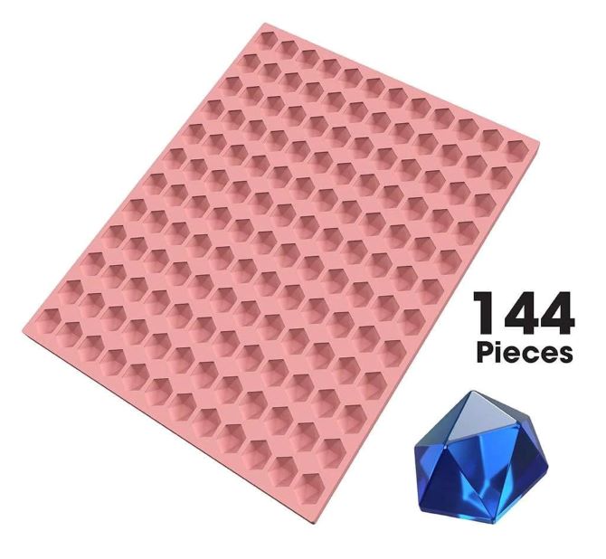 Premium Icosahedron Silicone Mold - 144 Cavities (2.85mL Each) for Resin Art, Chocolate Making, DIY Candles & Soap Crafting