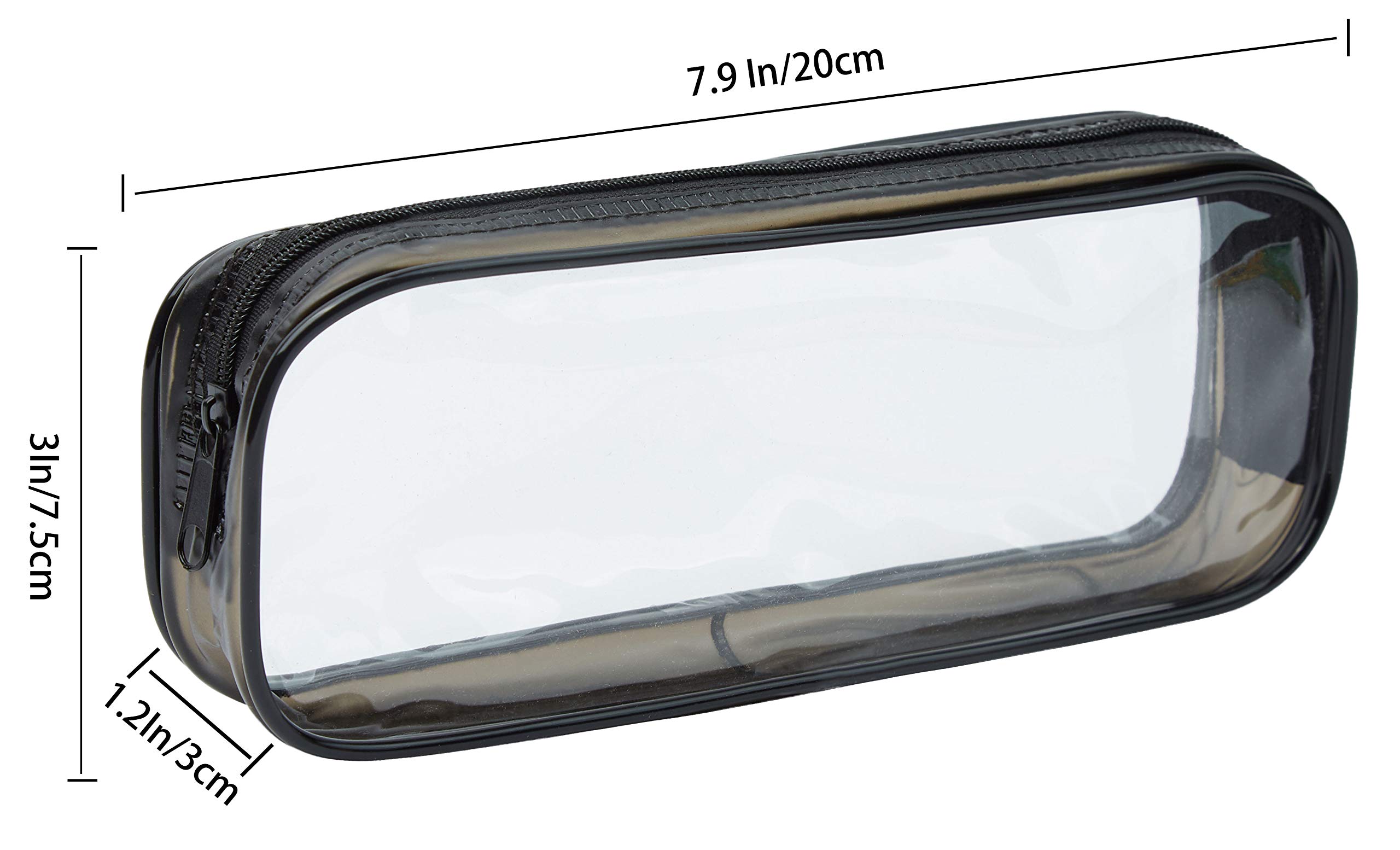 WUWEOT 10 Pack Clear PVC Pencil Cases & Makeup Pouches - Large Capacity Zippered Storage for School, Office & Travel - Perfect for Organizing Stationery, Toiletries & Cosmetics (Black+White)