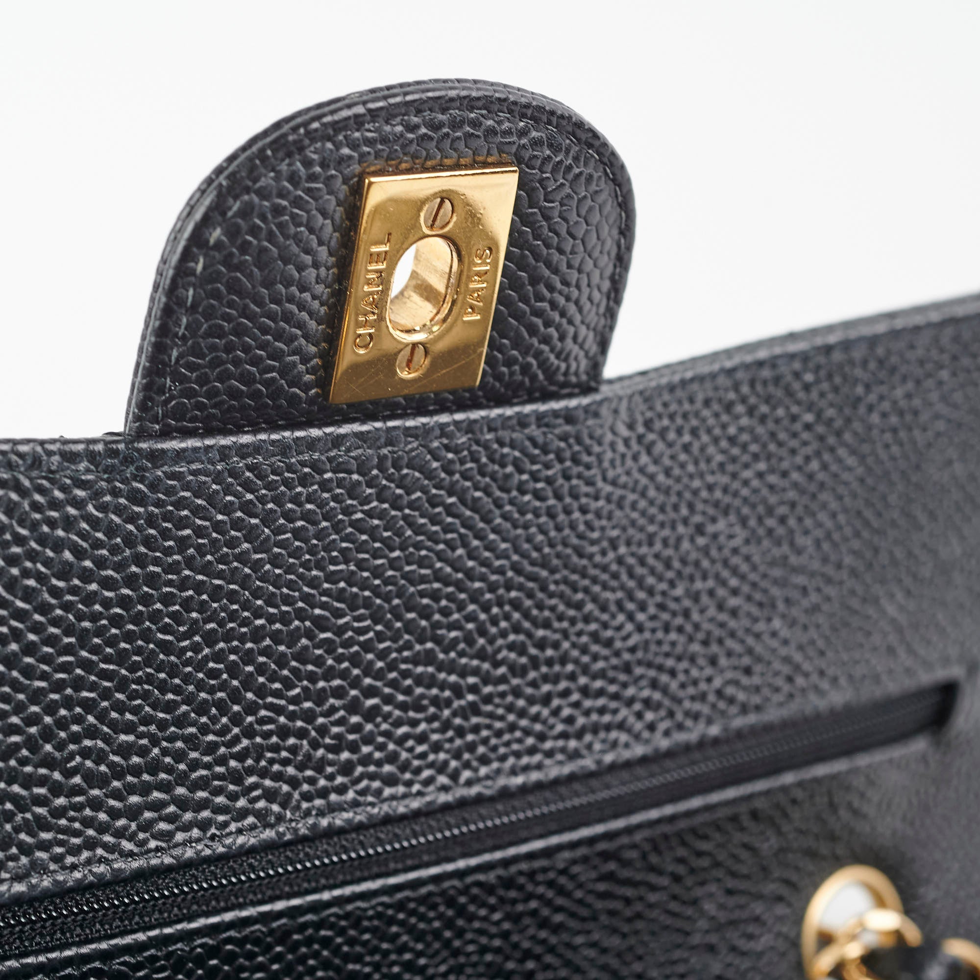 Chanel Small Classic Flap Bag in Black Caviar Leather with Microchip - Perfect for Everyday Luxury & Special Occasions