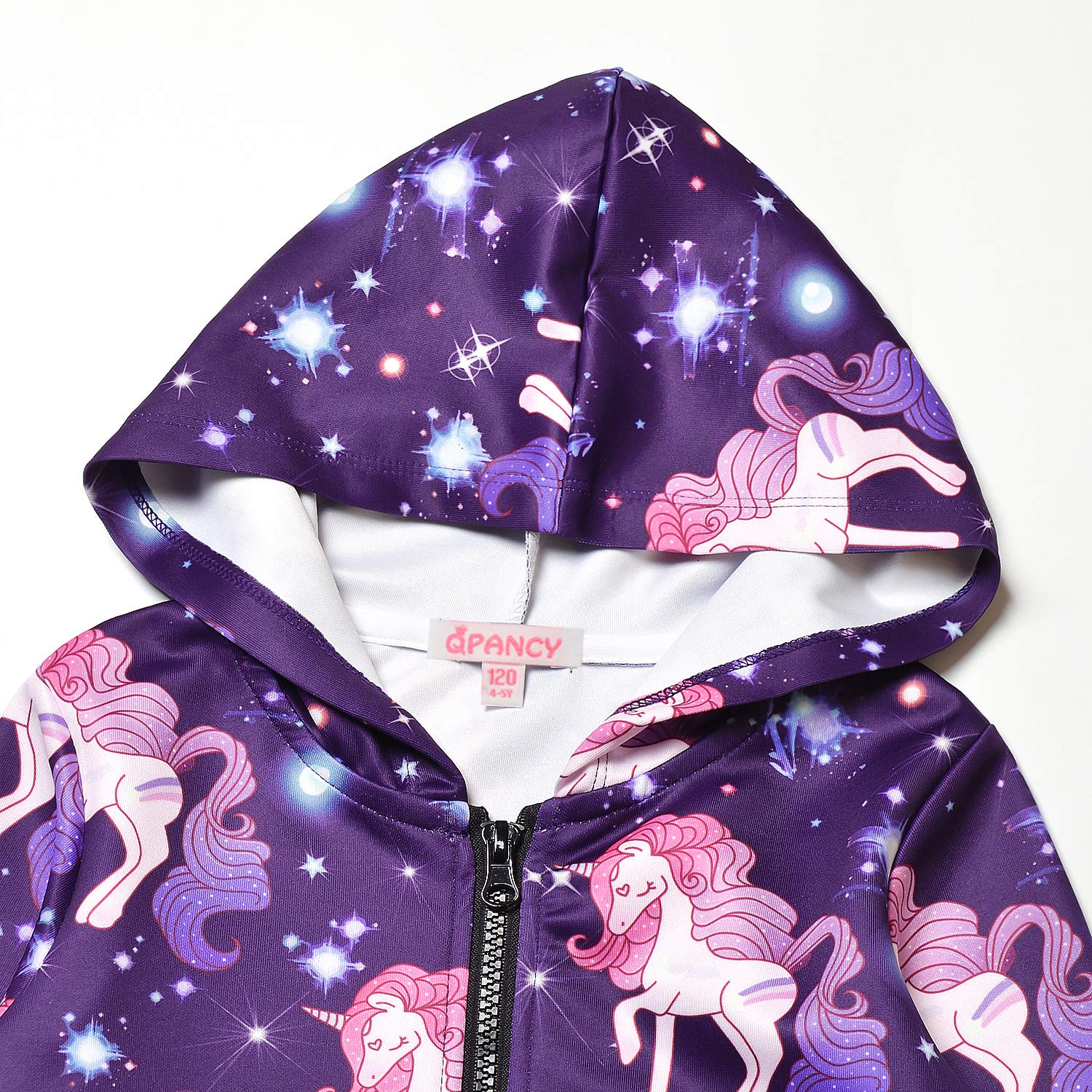 Unicorn Zip Up Hoodie for Girls with Pockets - Cute Pullover Sweatshirt for School, Playdates & Outdoor Activities