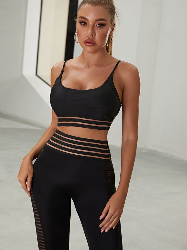 ZASUWA Women's Sheer Mesh Scrunch Butt Lifting Quick Dry Tracksuit - Gym Workout, Yoga, Running & Lounge Wear