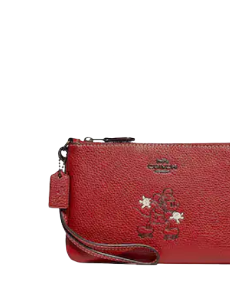 Coach Disney X Coach Small Wristlet with Mickey Motif - Stylish Crossbody Bag for Women | Perfect for Parties, Travel & Everyday Use