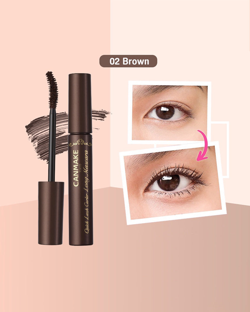 CANMAKE Quick Lash Curler Long Mascara - Lengthening & Volumizing Waterproof Mascara for Natural Lashes - Perfect for Everyday Wear & Special Occasions