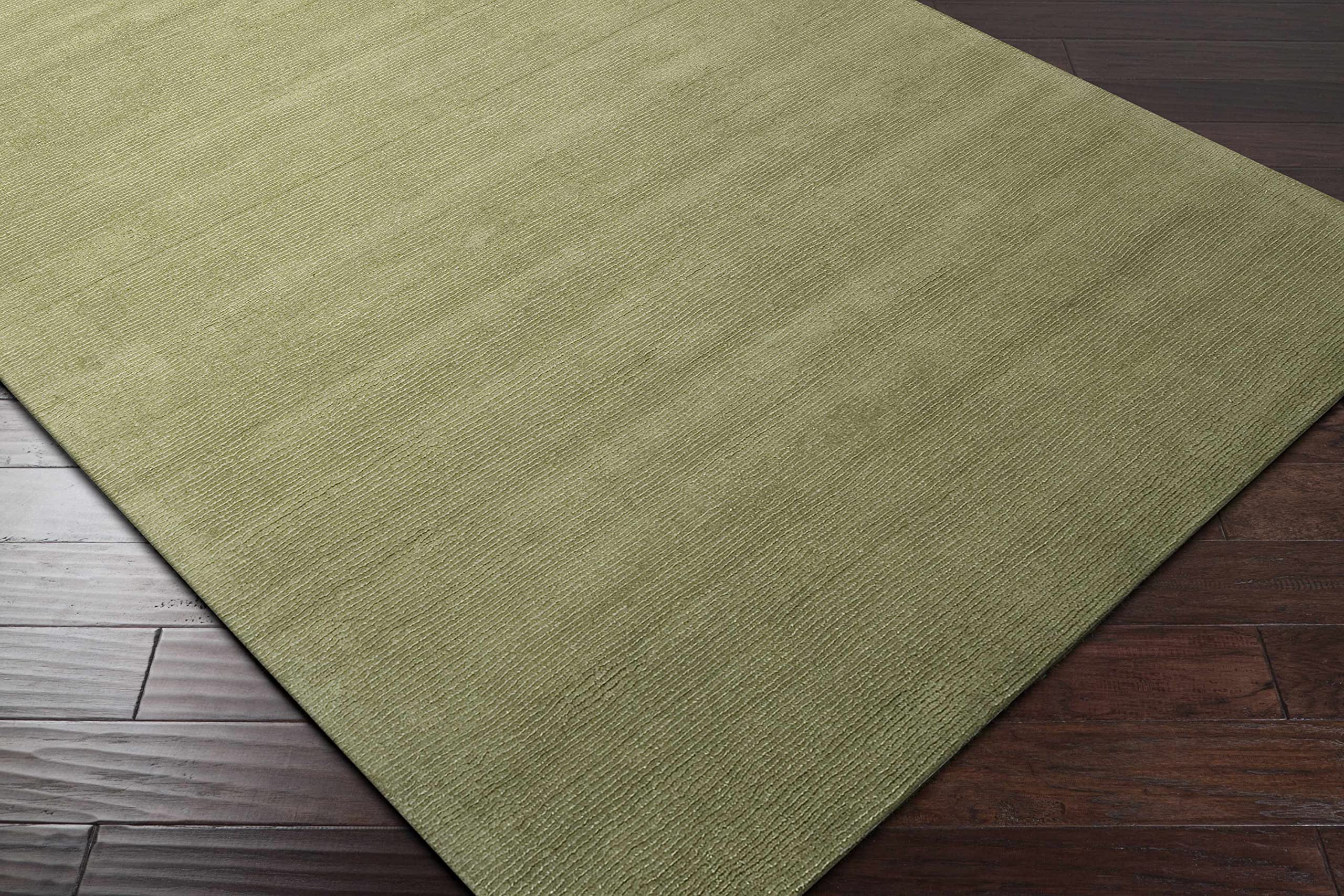Hauteloom Poetia Wool Area Rug 6' x 9' - Soft High Pile Contemporary Design in Sage Green - Perfect for Living Room, Bedroom & Cozy Spaces