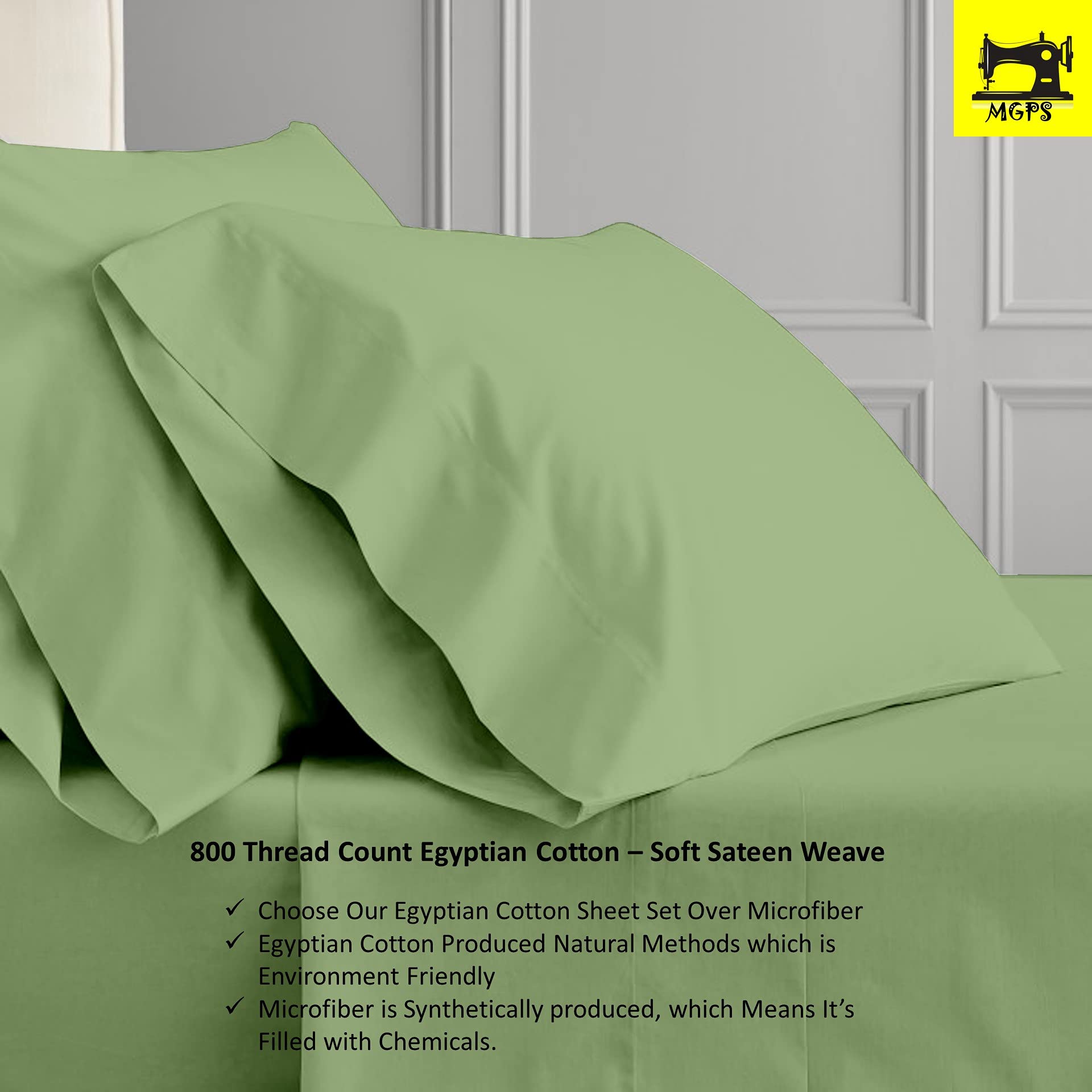 800-TC 100% Egyptian Cotton Split Head Queen Sheet Set with 28-Inch Deep Pockets for Adjustable Beds | 30