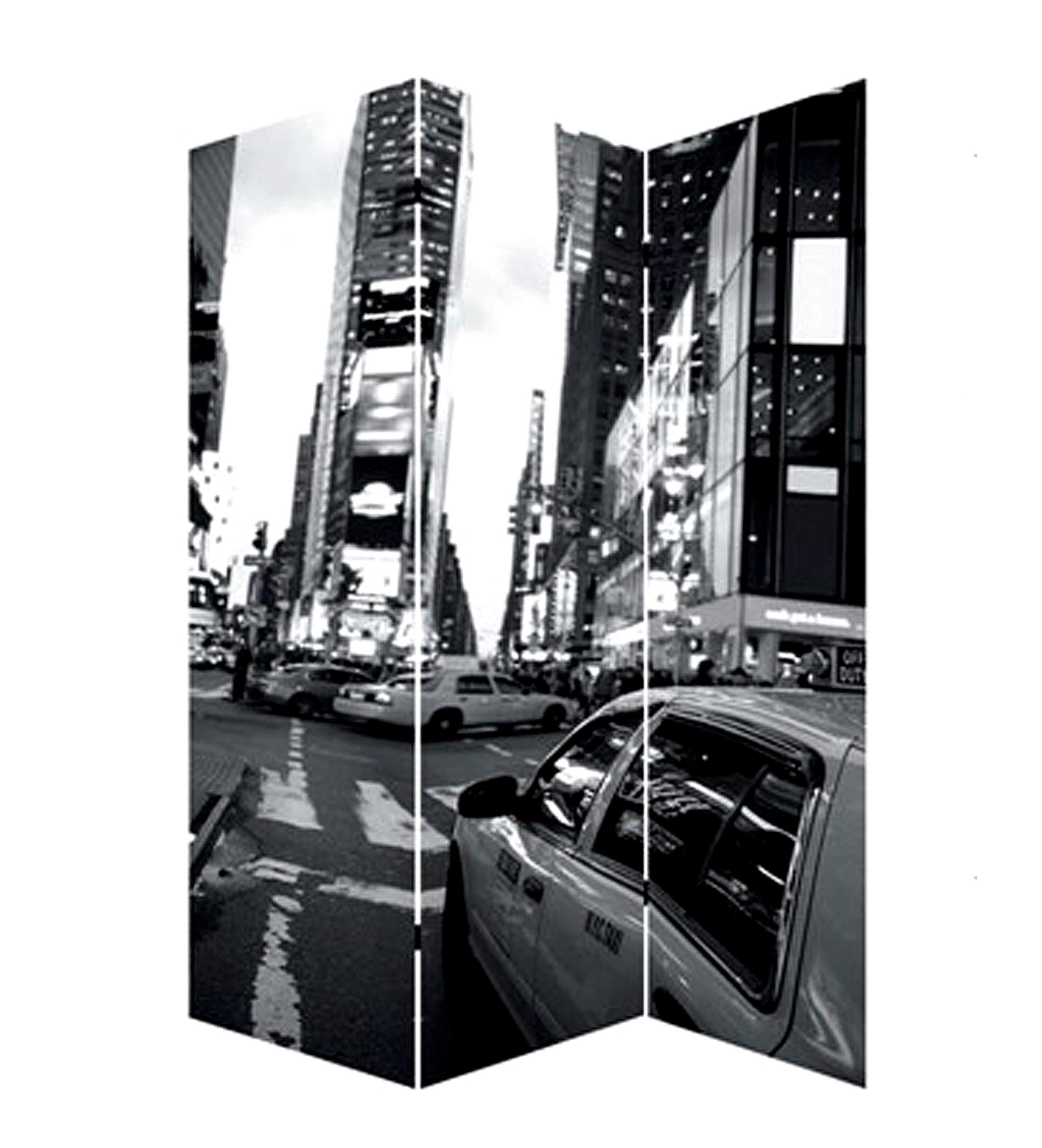 Stylish New York City Room Divider - Foldable Privacy Screen for Home & Office - Perfect for Studio Apartments, Dorms, and Open Spaces
