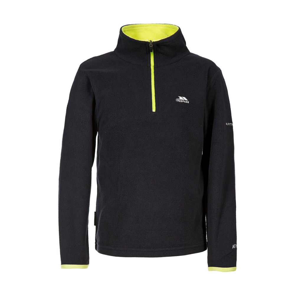 Trespass Etto Kids Microfleece Jacket - Warm & Soft Winter Coat for Boys & Girls, Black - Perfect for Outdoor Play, School & Cold Weather Activities