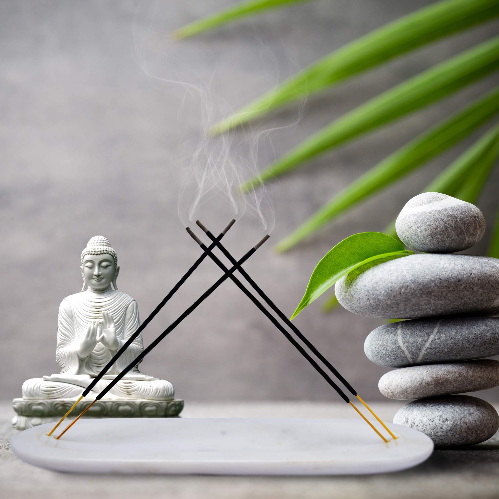 Elegant Marble Incense Stick Holder for 4 Sticks - Premium Home Decor for Meditation, Yoga & Aromatherapy