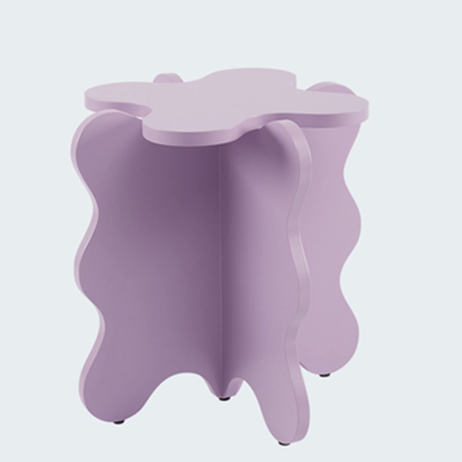 Stylish Purple Mini Petal Coffee Table - Solid Wood Wave Design Cartoon Side Table for Bedroom & Living Room | Perfect as Bedside Table, Nightstand or Accent Furniture