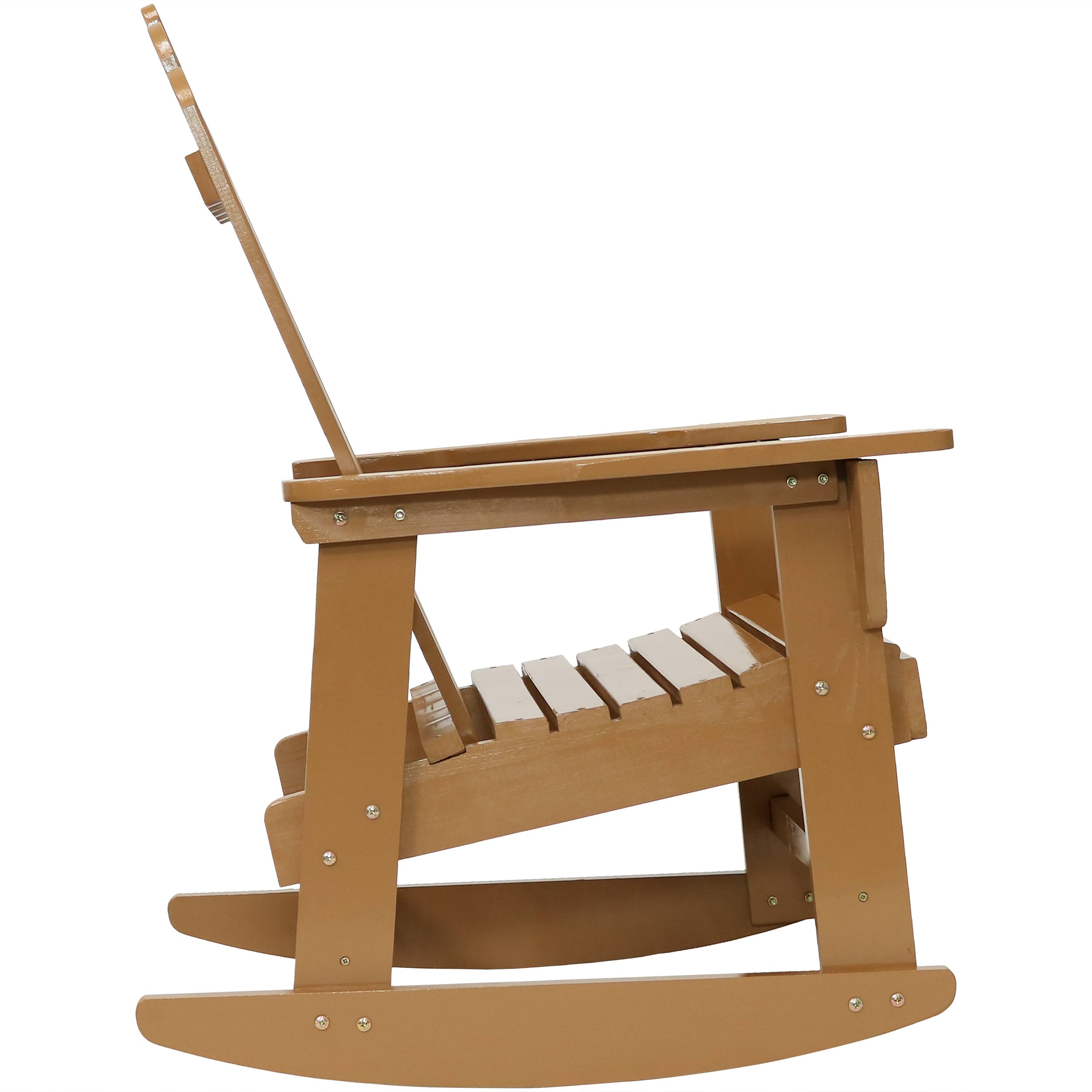 Premium Cedar Wood Adirondack Rocking Chair for Outdoor Patio, Garden & Porch - Comfortable Wooden Rocker with Weather-Resistant Finish - Perfect for Relaxing, Sunbathing & Backyard Decor