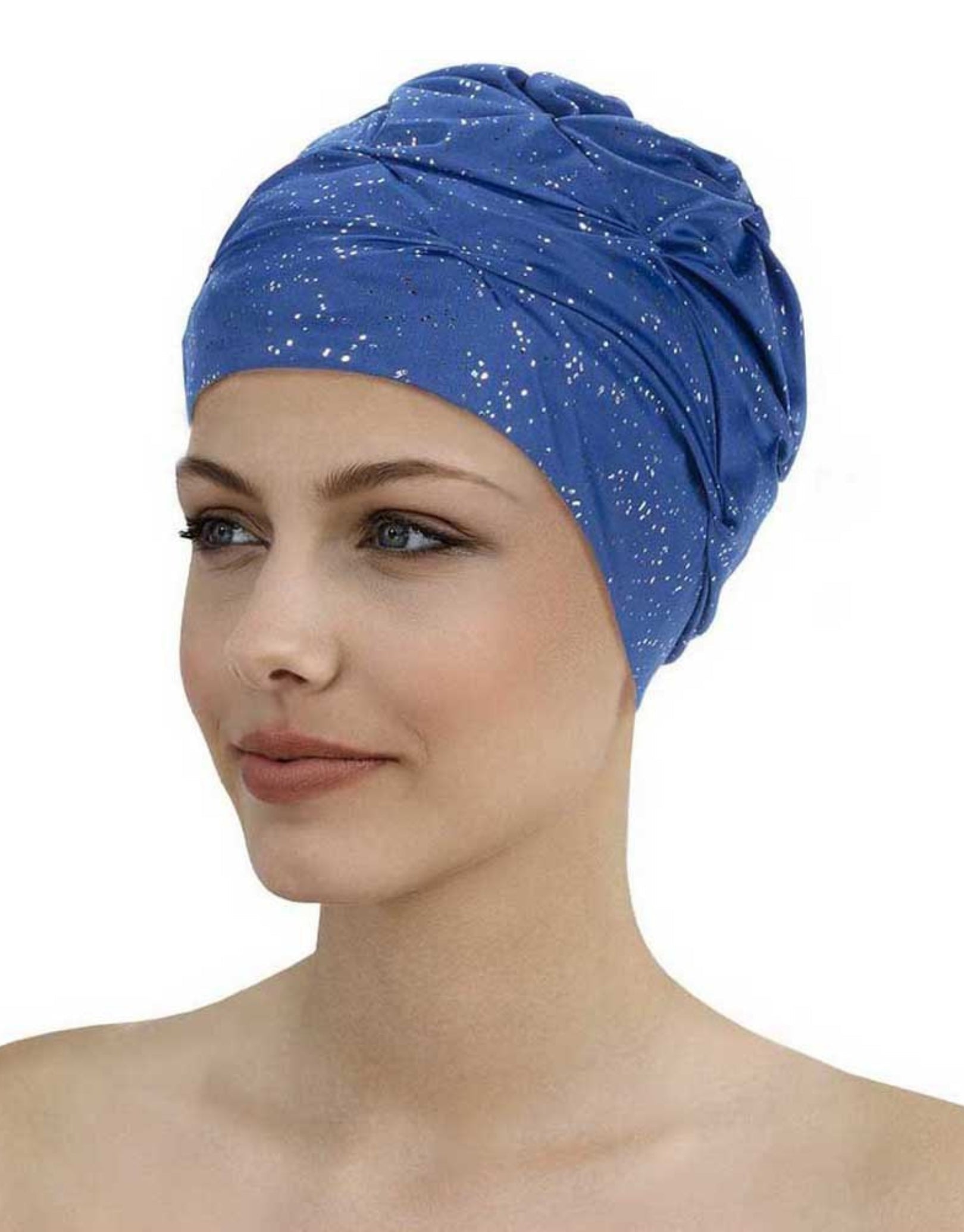 Sparkle Fabric Swim Cap for Women & Girls - Waterproof Silicone Swimming Cap for Long Hair, Pool, Beach & Competition - Shiny Glitter Swim Hat for Lap Swimming & Water Aerobics