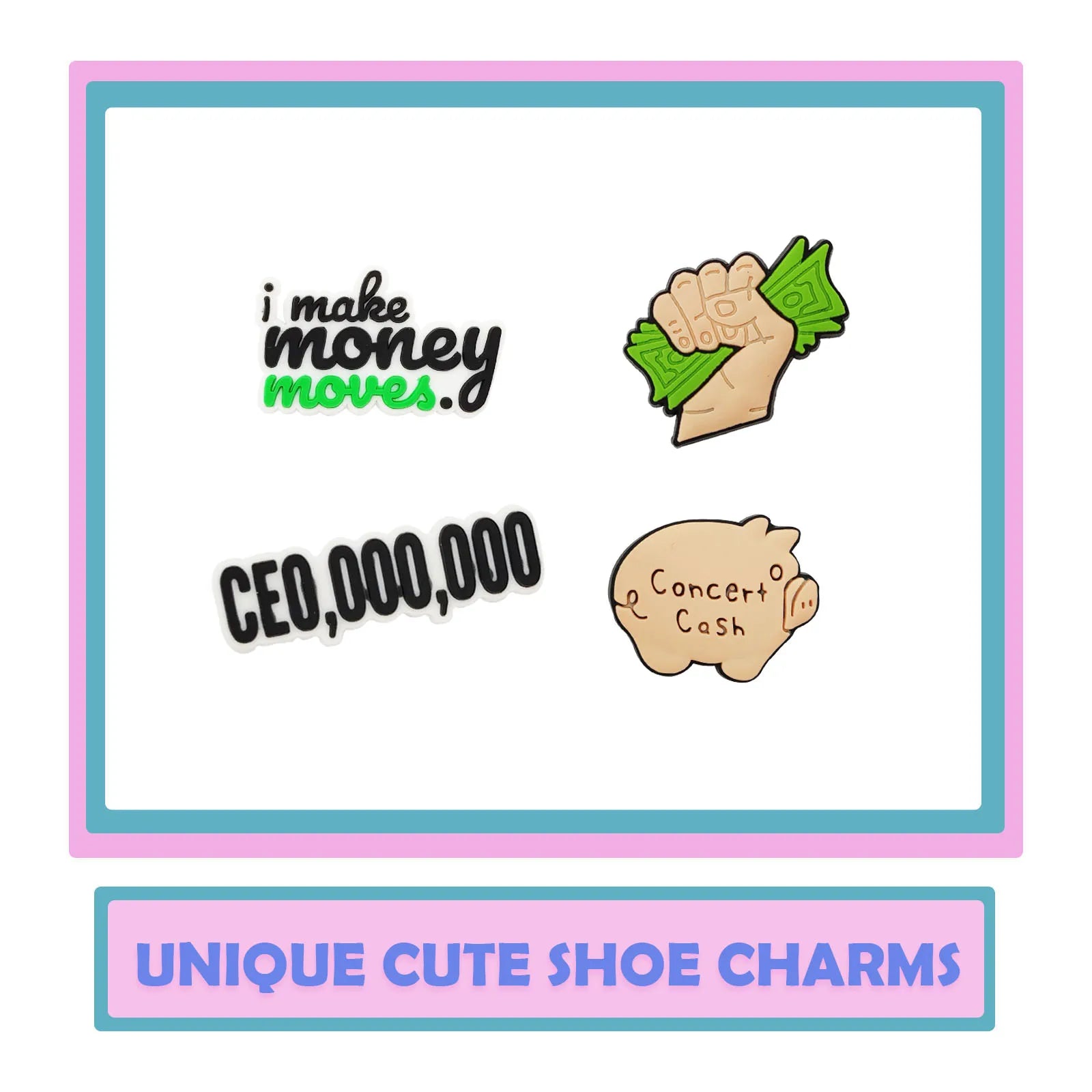 20pcs Dollar Pattern Shoe Charms for Crocs & Sandals | PVC Shoe Decorations Accessories for Christmas, Birthday, Party | Perfect Gift for Kids & Teens | Great for DIY, Fashion & Jibbitz Collection