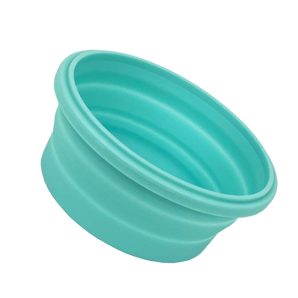 Collapsible Silicone Food Storage Bowls with Airtight Lids - 2 Pack 350ml Travel Camping Bowls & Dish Sponges Set (Blue) | Perfect for Camping, Hiking, Picnics & Outdoor Adventures