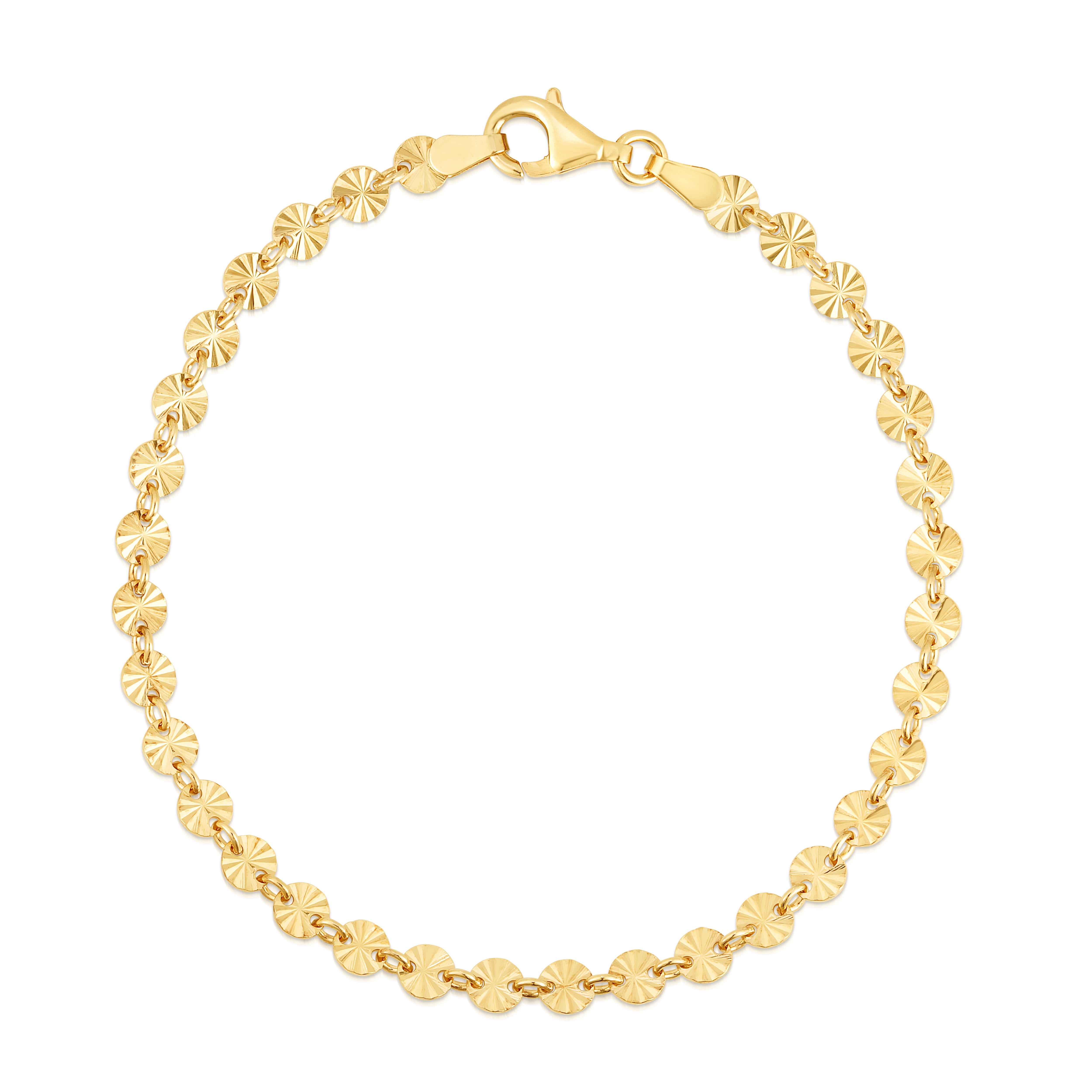 Exquisite Diamond Cut Vermeil Bracelet for Women - Elegant 14K Gold Plated Jewelry Gift for Her - Perfect for Weddings, Anniversaries & Special Occasions