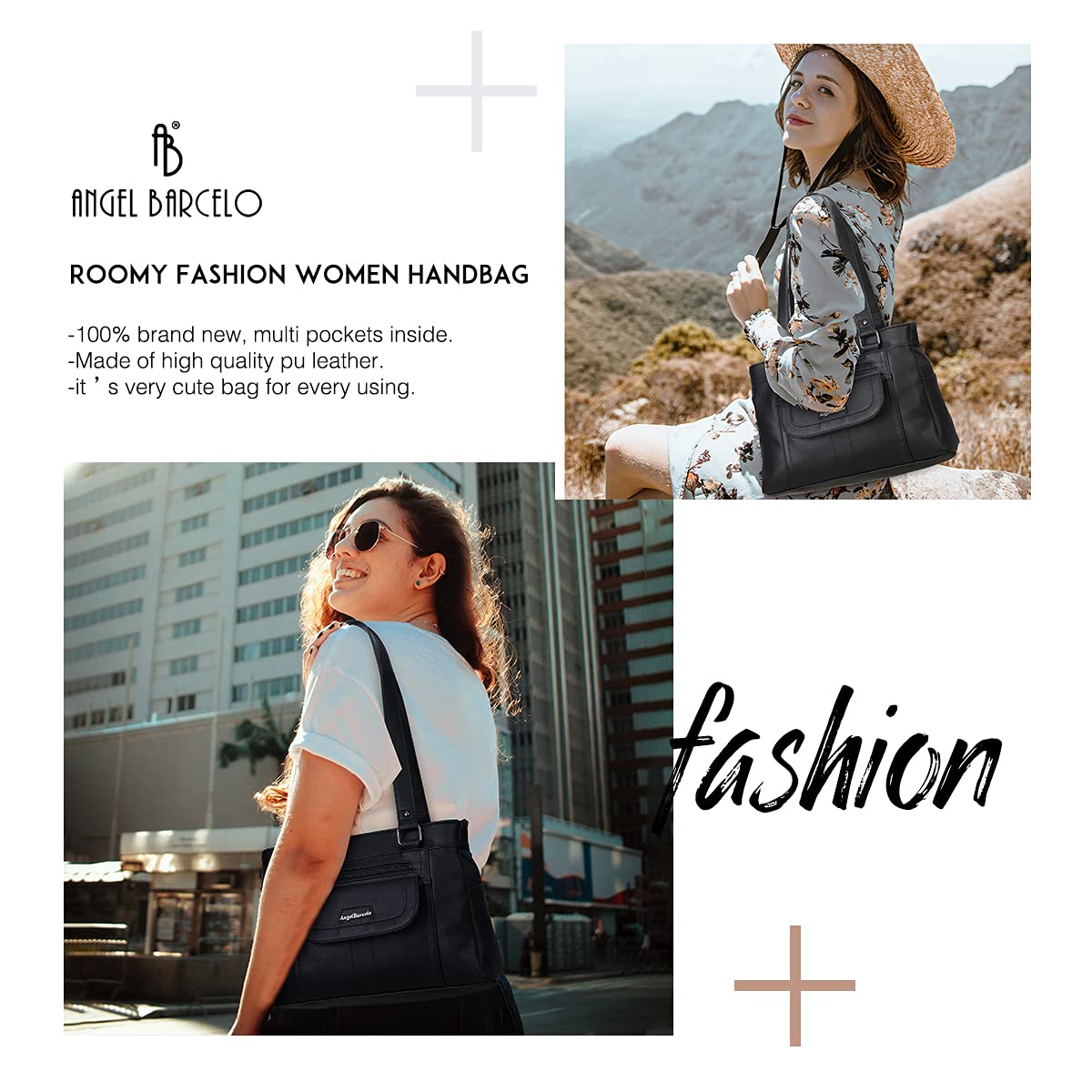 Angel Barcelo Women's Fashion Handbags - Stylish Tote, Shoulder Bag & Top Handle Satchel Purse for Work, Travel & Everyday Use