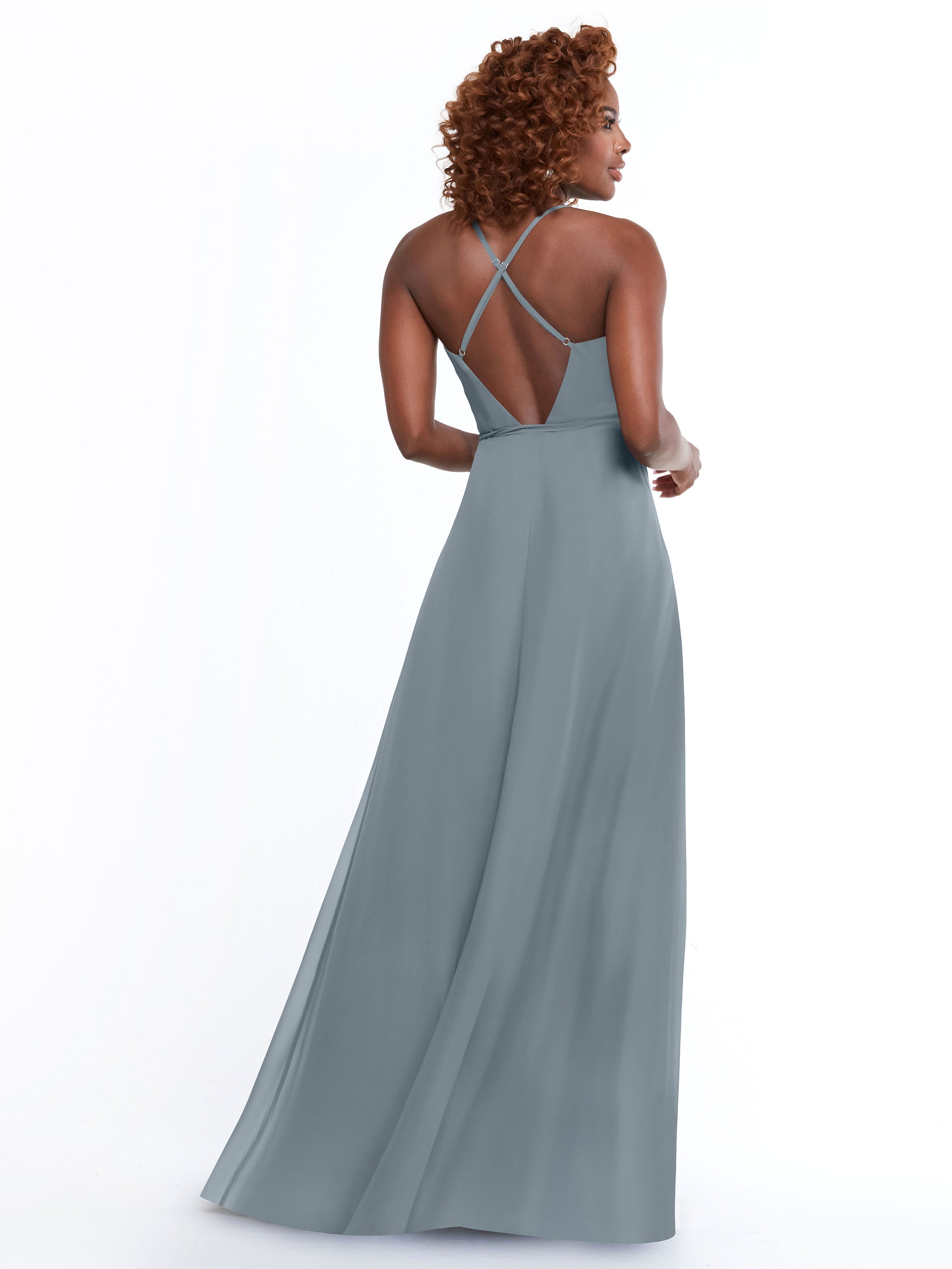 Elegant 80171 Sheath Chiffon Bridesmaid Dress with Adjustable Self-Tie Waist Sash - Perfect for Weddings, Formal Events & Special Occasions