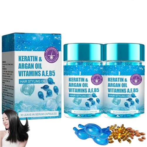 Keratin Arginine Hair Oil with Vitamins - Styling & Conditioning Treatment for Curly, Dry & Wet Hair - No Rinse Leave-In Hair Essence (2 Pack) - Perfect for Daily Frizz Control & Salon-Quality Shine at Home