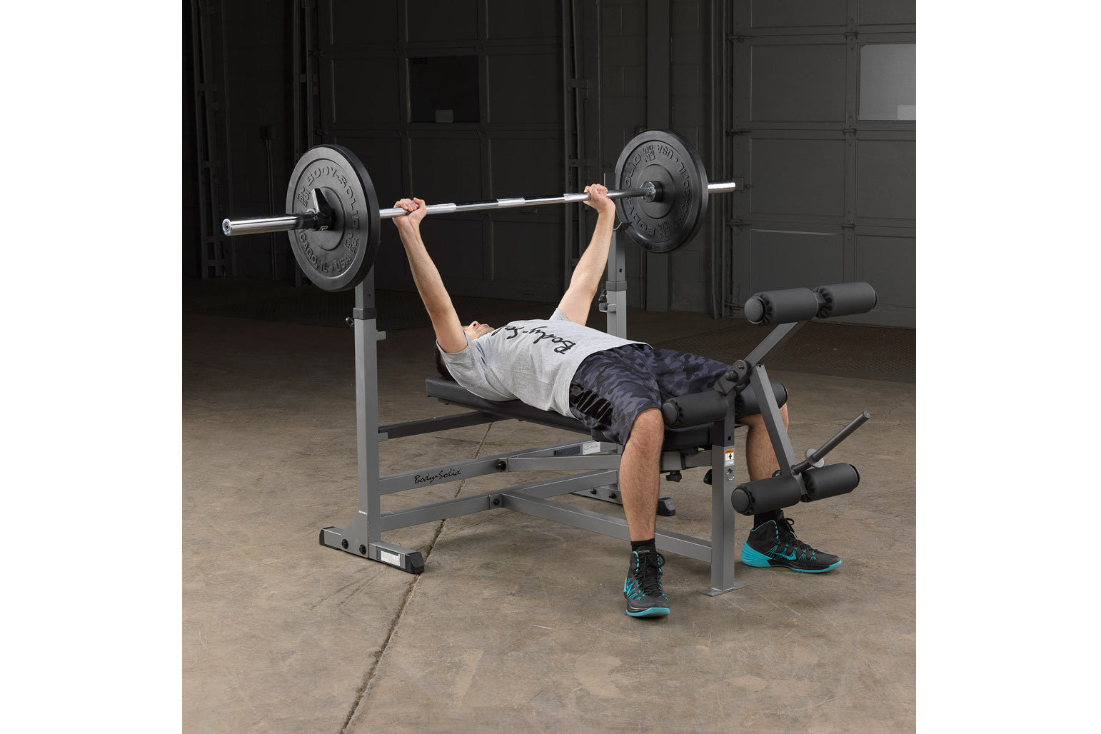 Body Solid PowerCenter Combo Bench (GDIB46L) - Adjustable Weight Bench for Home Gym Strength Training - Perfect for Squats, Bench Press & Full-Body Workouts