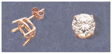 Sterling Silver or 14K Gold Round Earring Settings - 6.5mm & 12mm Sizes - 2 Piece Set - Made in USA - Perfect for DIY Jewelry Making & Earring Designs