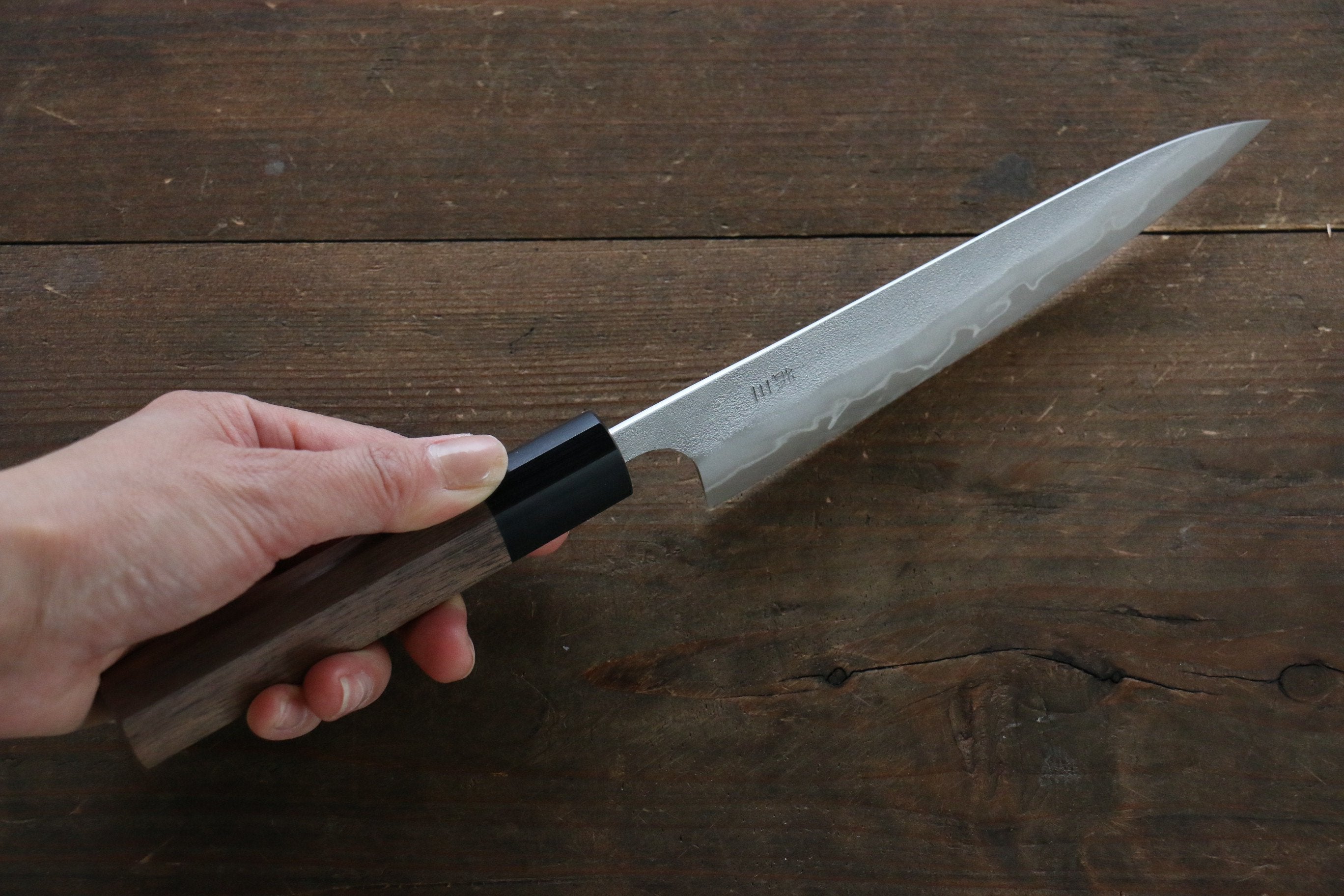 Nao Yamamoto Japanese Silver Steel Nashiji No.3 Petty Utility Knife 150mm (6 Inch) with Walnut Handle - Perfect for Slicing, Peeling & Precision Kitchen Tasks