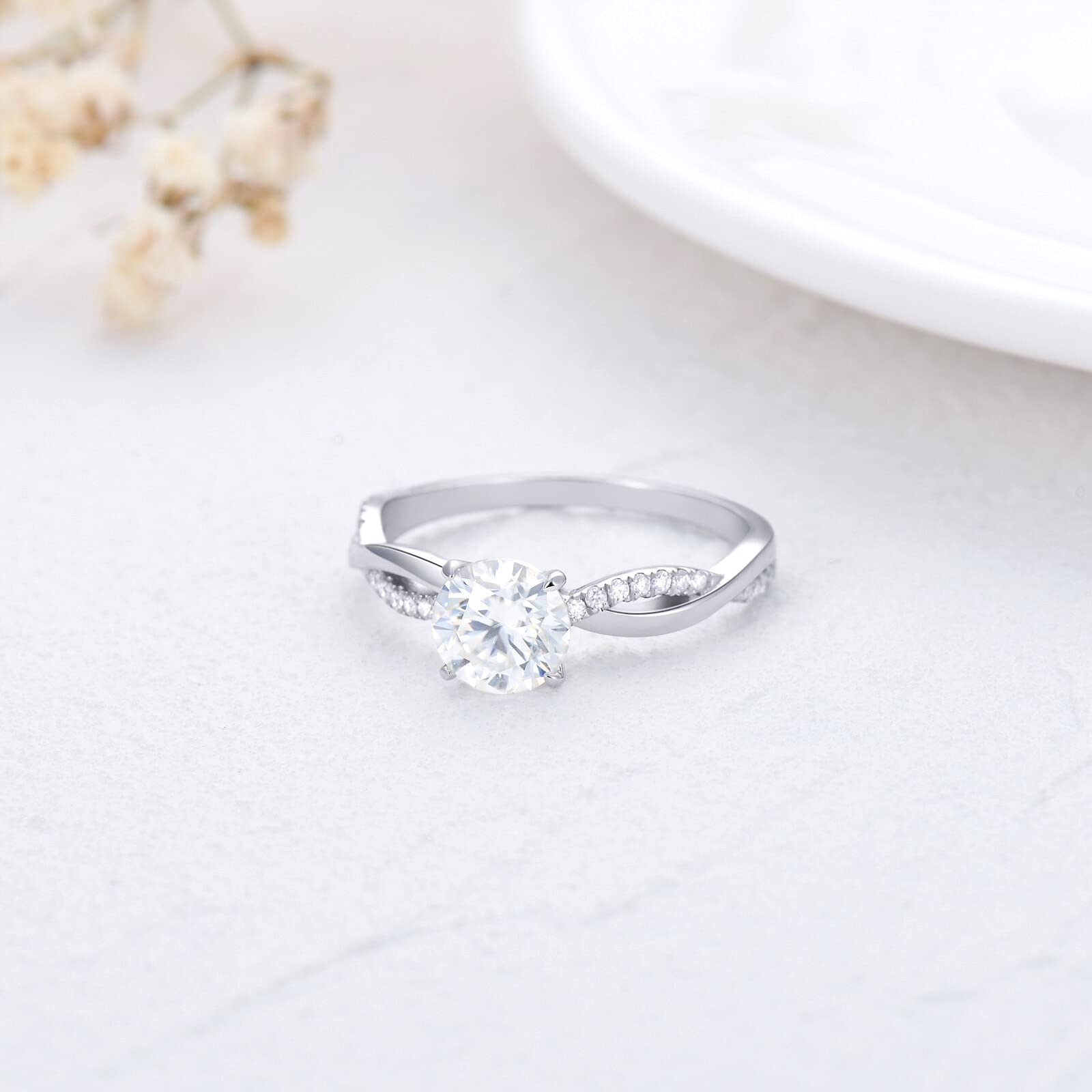 1.16 Carat (ctw) Moissanite Engagement Rings for Women - 10K/14K/18K Gold Wedding Bands, Durable & Sparkling Moissanite Jewelry - Perfect for Proposals, Anniversaries & Special Occasions