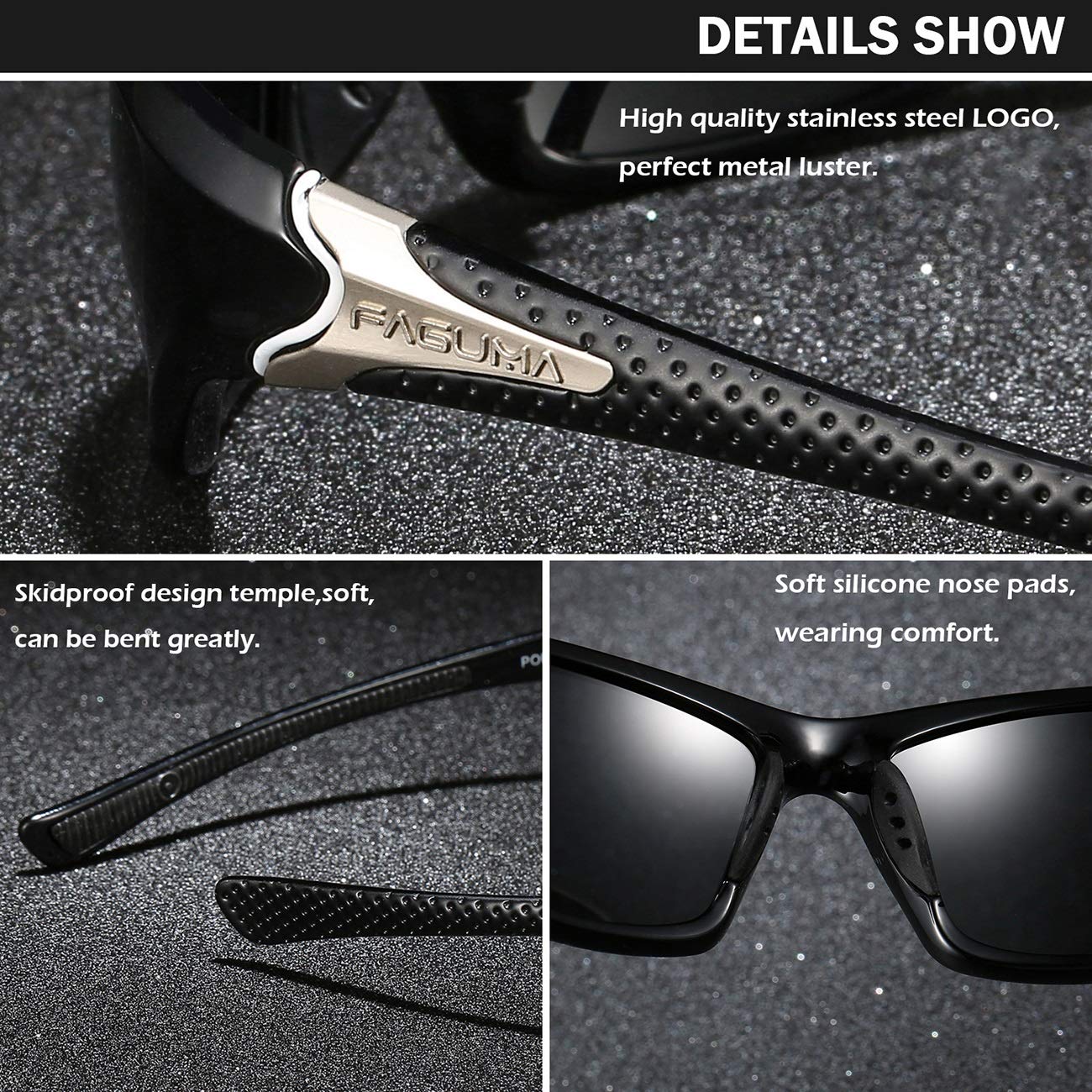 FAGUMA Polarized Sports Sunglasses for Men - UV400 Protection for Cycling, Driving & Fishing - Lightweight Comfort for Outdoor Activities