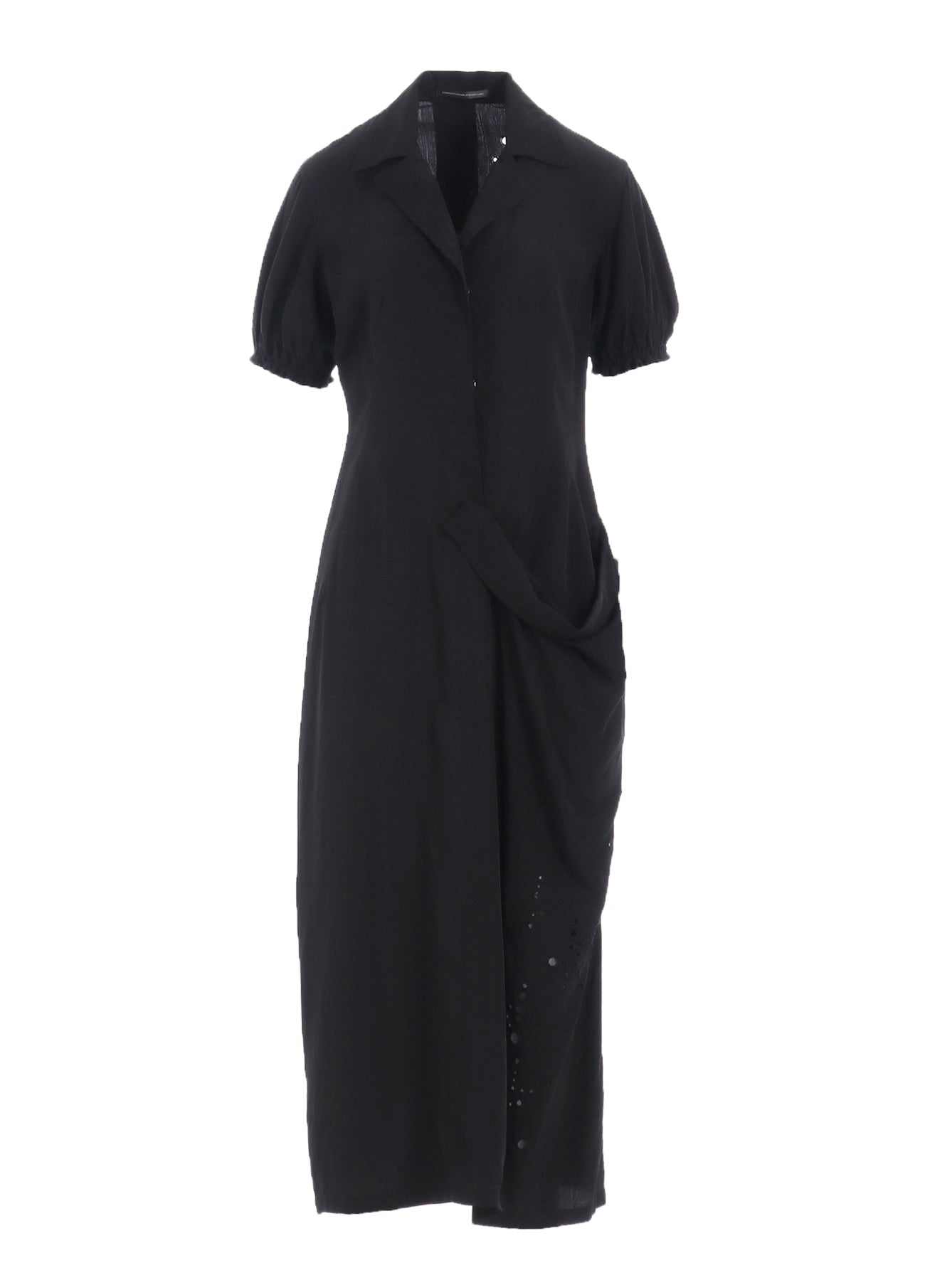 Cupro Dungaree Baller Lace Left Side Gathered Dress - Elegant Women's Party & Wedding Guest Dress