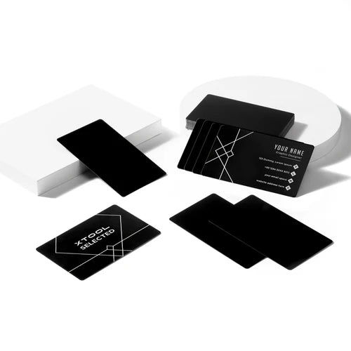 Premium xTool Black Metal Business Cards (60 Pack) - Elegant & Durable for Networking, Corporate Gifting & Luxury Branding