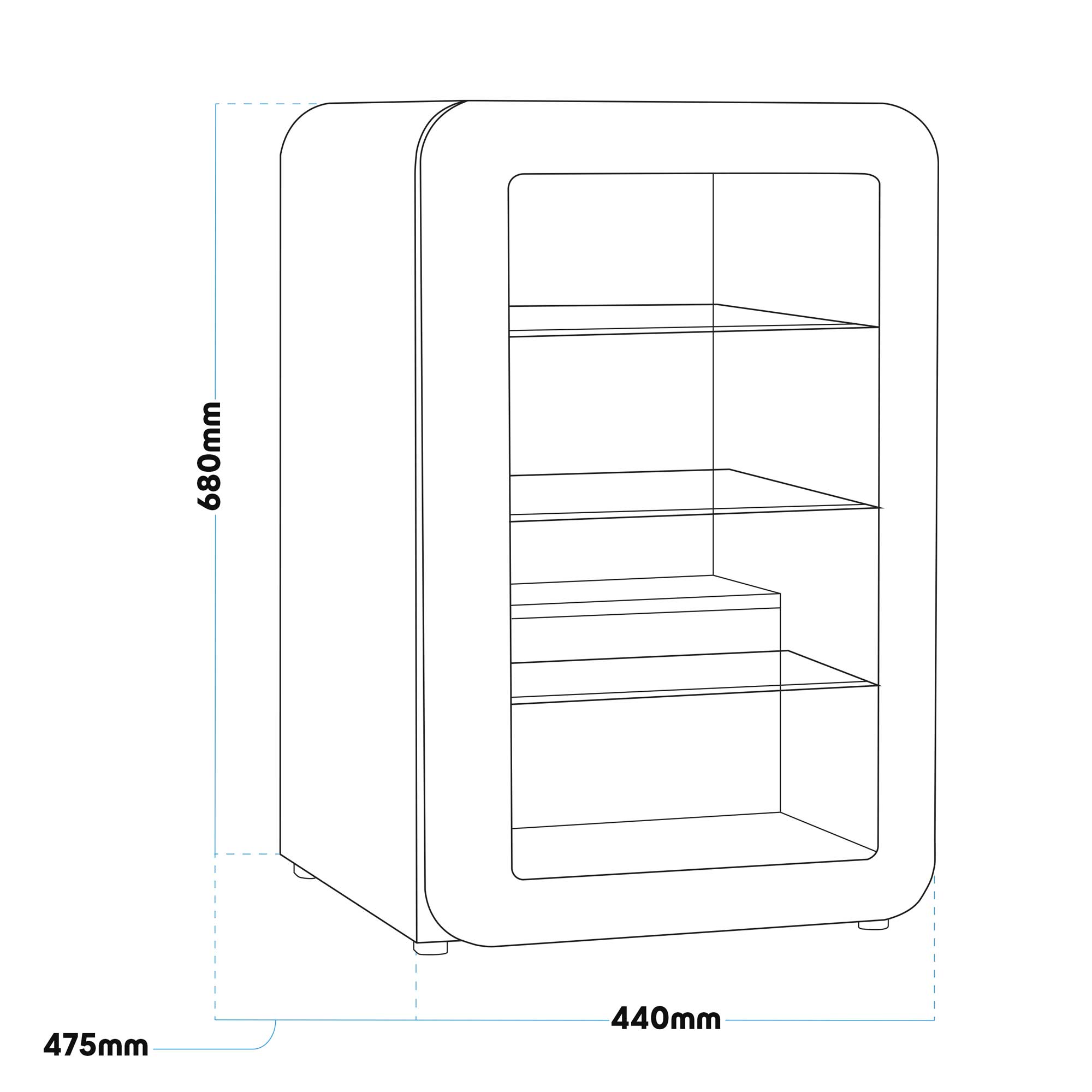 Baridi 70L Under Counter Beverage Cooler - Retro Style Black Beer & Wine Fridge for Home Bar, Kitchen, or Basement - Energy Efficient & Quiet Operation - Model DH222