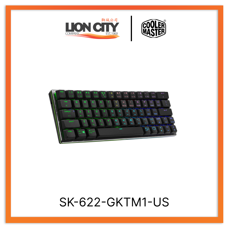Cooler Master SK622 RGB Wireless Mechanical Keyboard with Brown Switches - Compact 60% Bluetooth Keyboard for Gaming & Office (Black, 2-Year Warranty) - Perfect for PC, Mac, Laptop & Workspace Setup