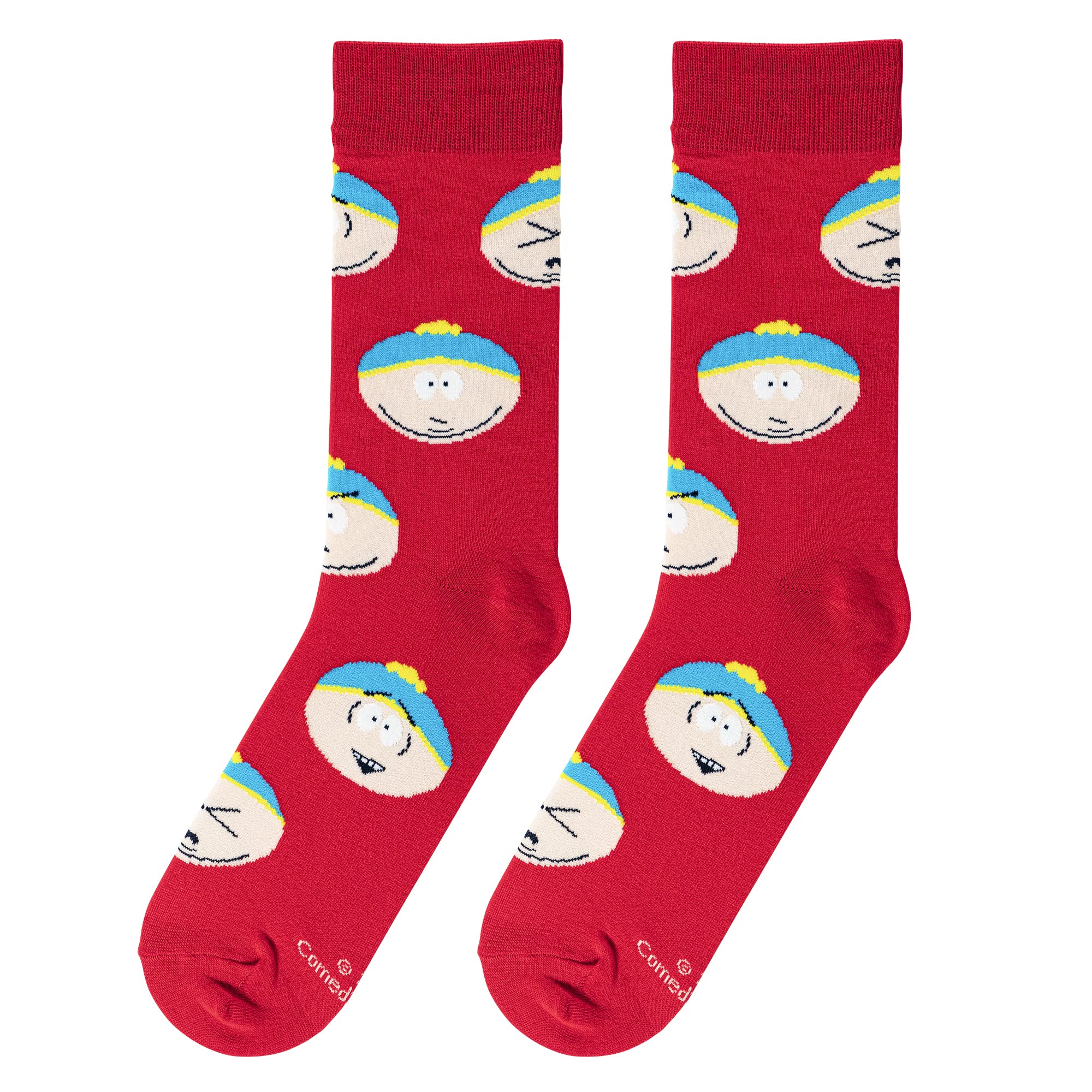 Funny Cartman Face Print Novelty Crew Socks for Men - South Park Inspired Crazy Socks - Perfect for Cosplay, Gifts & Everyday Wear