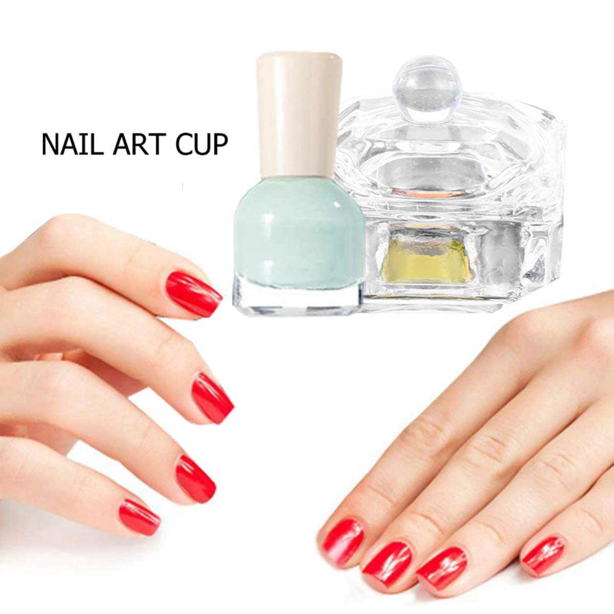 2PCS Crystal Nail Art Glass Cups - Nail Liquid Container & Nail Art Supplies for Acrylic Powder, Glitter, Rhinestones - Perfect for Salon, DIY Manicure & Nail Extension