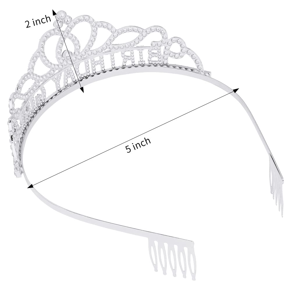 Sparkling Rhinestone Birthday Crown for Women - Elegant Birthday Tiara & Sash Set in Silver & Black | Perfect for Birthday Girl, Princess Party, Bachelorette & Special Celebrations