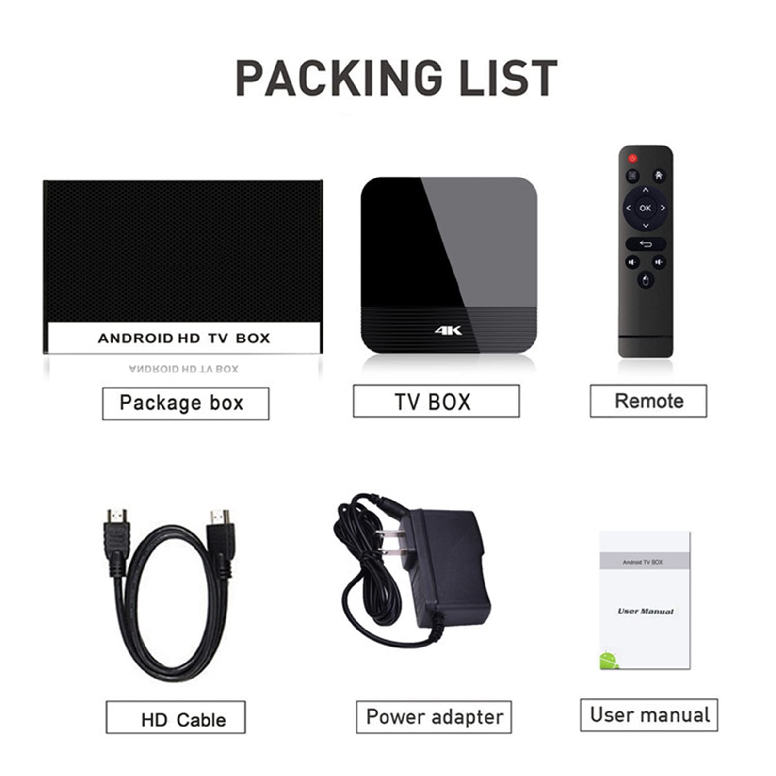 Lihuzmd Android 9.0 Smart TV Box - Amlogic RK3228A Quad Core 4K UHD Media Player with 2GB RAM 16GB ROM, Dual Band WiFi (2.4G/5G) - Perfect for Streaming Netflix, YouTube & Home Entertainment