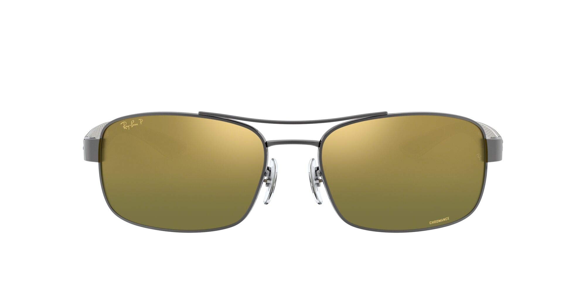Ray-Ban Men's Rb8318ch Chromance Rectangular Polarized Sunglasses for Driving, Outdoor Sports & Summer Fashion - UV Protection & Stylish Eyewear