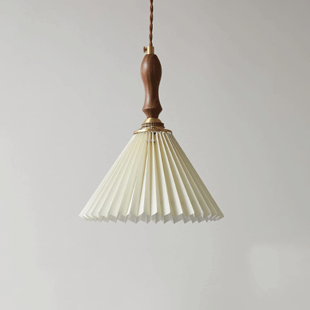 Vintage Fabric Pleated Chandelier Ceiling Lamp - Retro Umbrella Hanging Pendant Light for Bedroom, Living Room, Dining Room, Study & Foyer | Perfect for Cozy Home Decor & Romantic Ambiance Lighting