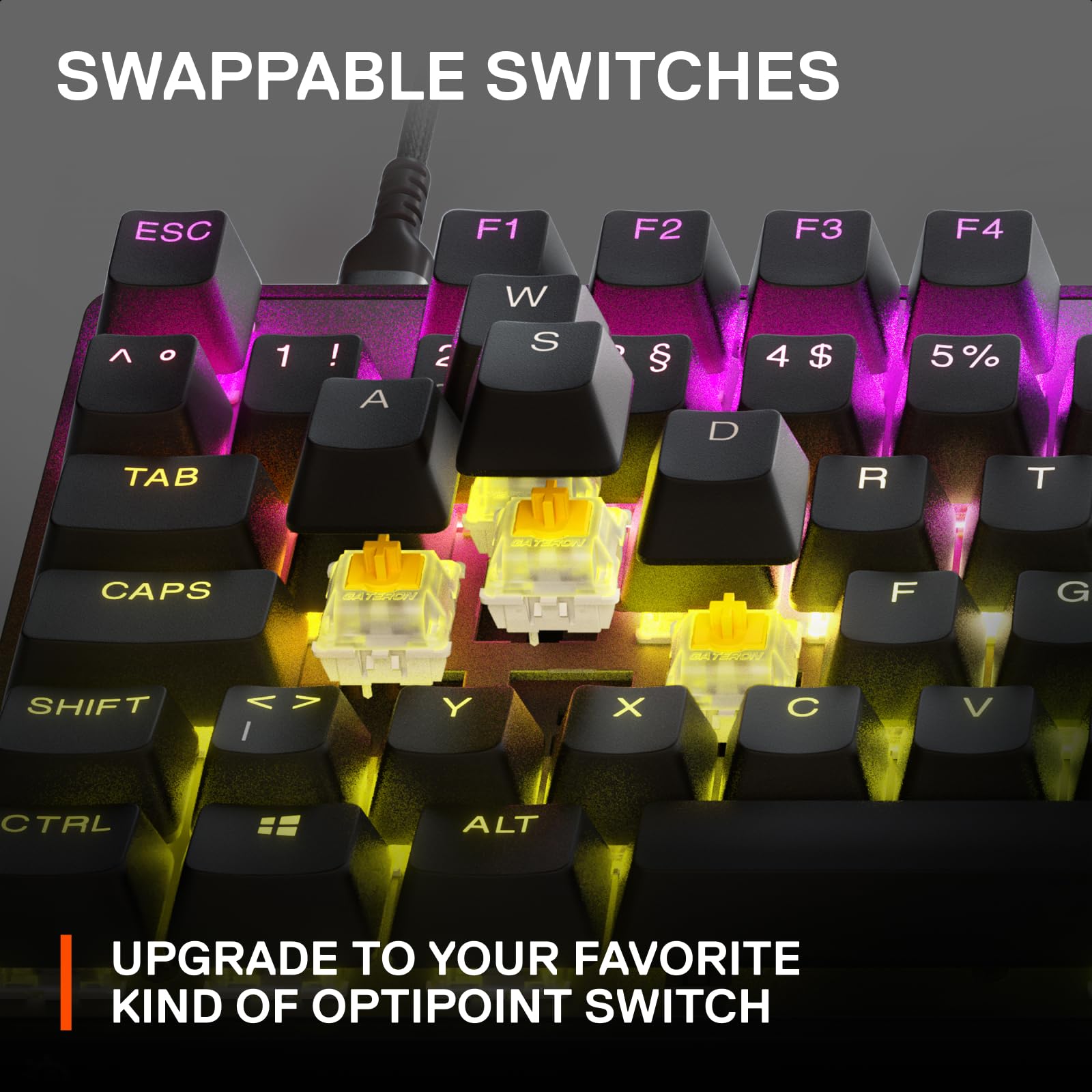 SteelSeries Apex 9 TKL Mechanical Gaming Keyboard - Hot-Swappable Optical Switches, RGB Backlit, Aluminum Frame, PBT Keycaps - Perfect for Esports, Streaming & Office Work