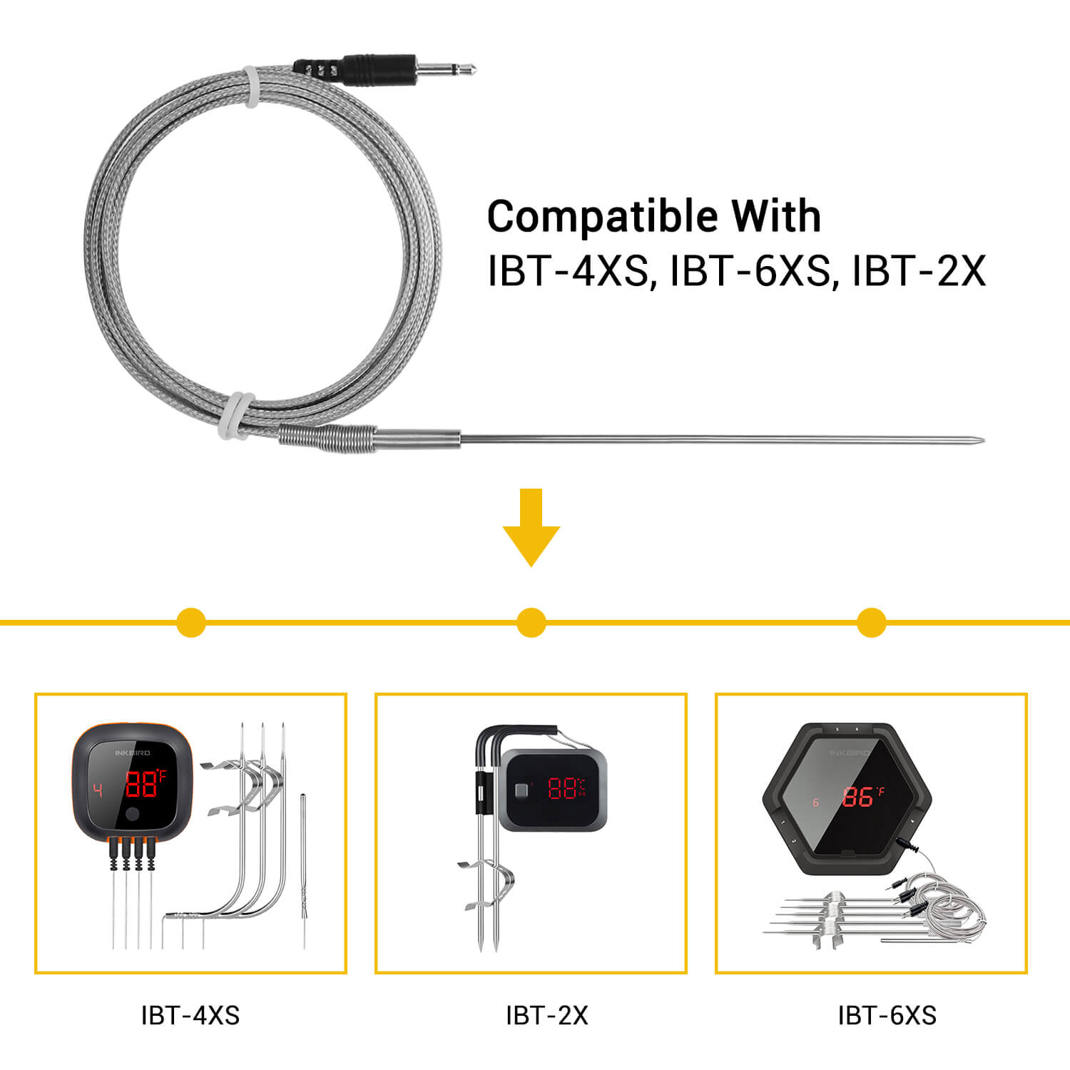 Ultra Thin Replacement Probe 59 for IBT 2X, IBT 4XS, IBT 6XS - Compatible with Digital Thermometers for Cooking, Grilling & Food Safety Testing