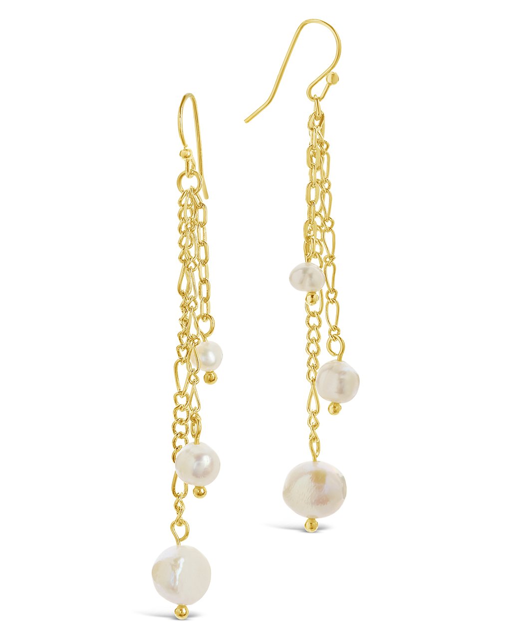 Elegant Mixed Chain Link Pearl Dangle Earrings for Women - Vintage Boho Chic Jewelry Gift for Party, Wedding & Everyday Wear