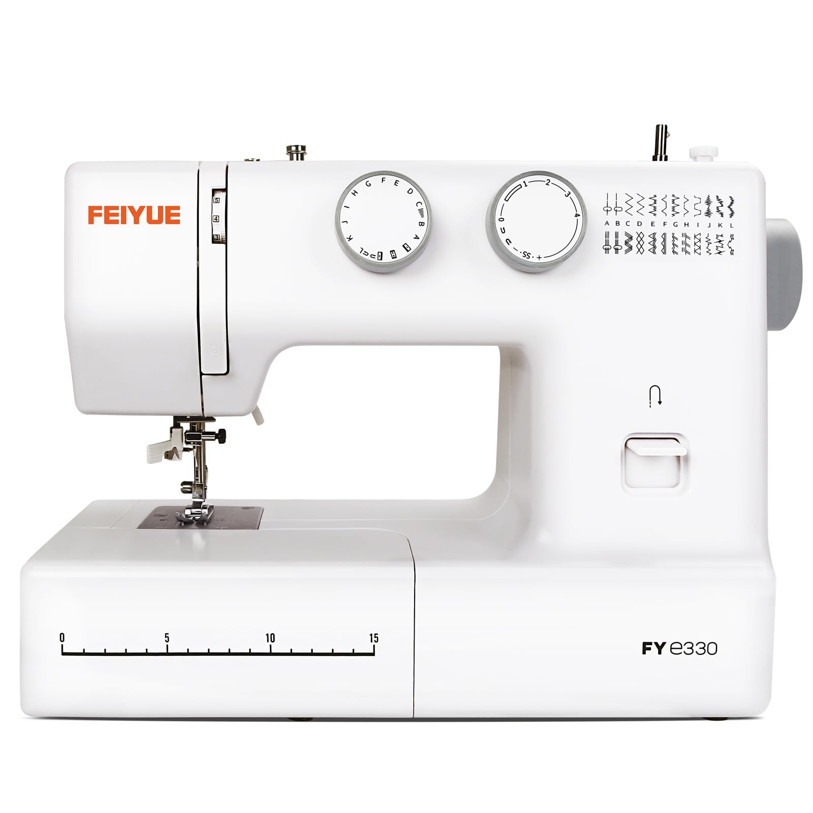 FEIYUE FYe330 Electric Sewing Machine for Home Use with Foot Pedal & Speed Control - 105 Built-in Stitches, Quiet Servo Motor - Perfect for Beginners & DIY Projects (White) - Ideal for Clothing Repair, Quilting & Crafting