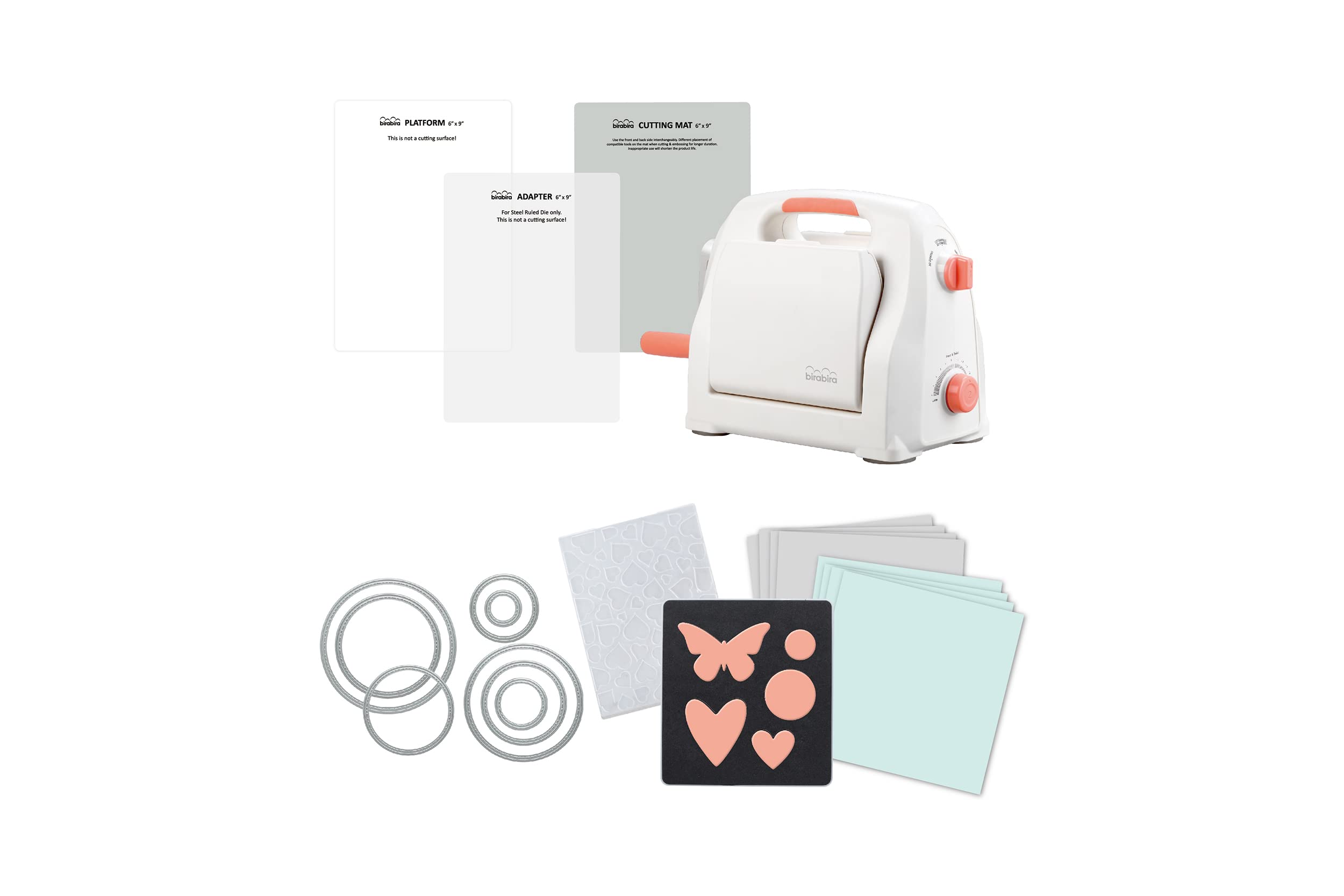 Bira 6 Inch Adjustable Die Cutting & Embossing Machine Starter Kit - 15 Piece Set with 6-1/4