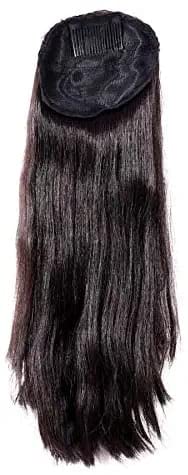 GAURI UMA Short Straight Hair Extensions for Women - Brown Synthetic Hairpieces for Everyday Styling & Fashion Looks