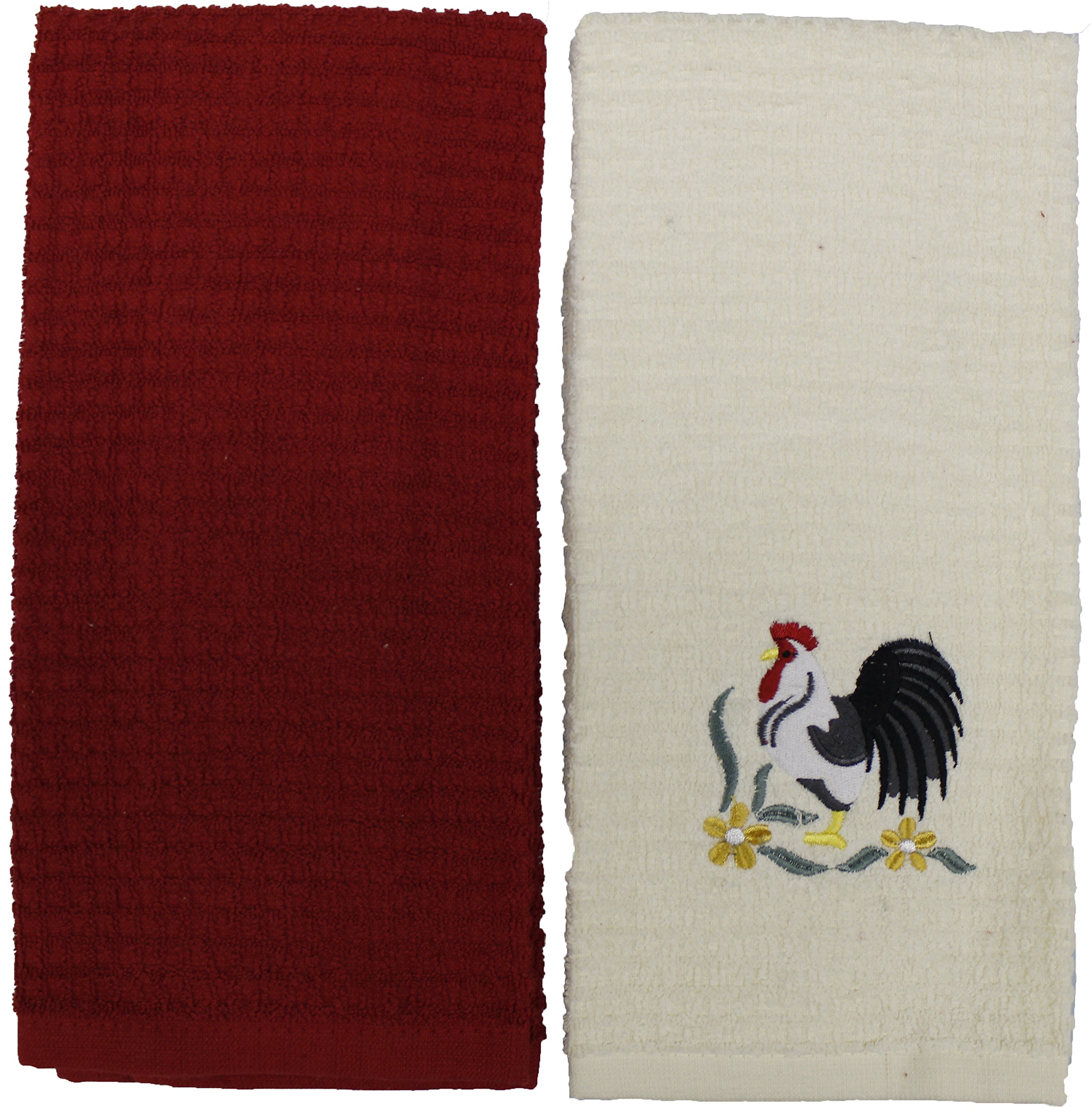 Premium 2-Pack 100% Cotton Kitchen Towels Set - 15
